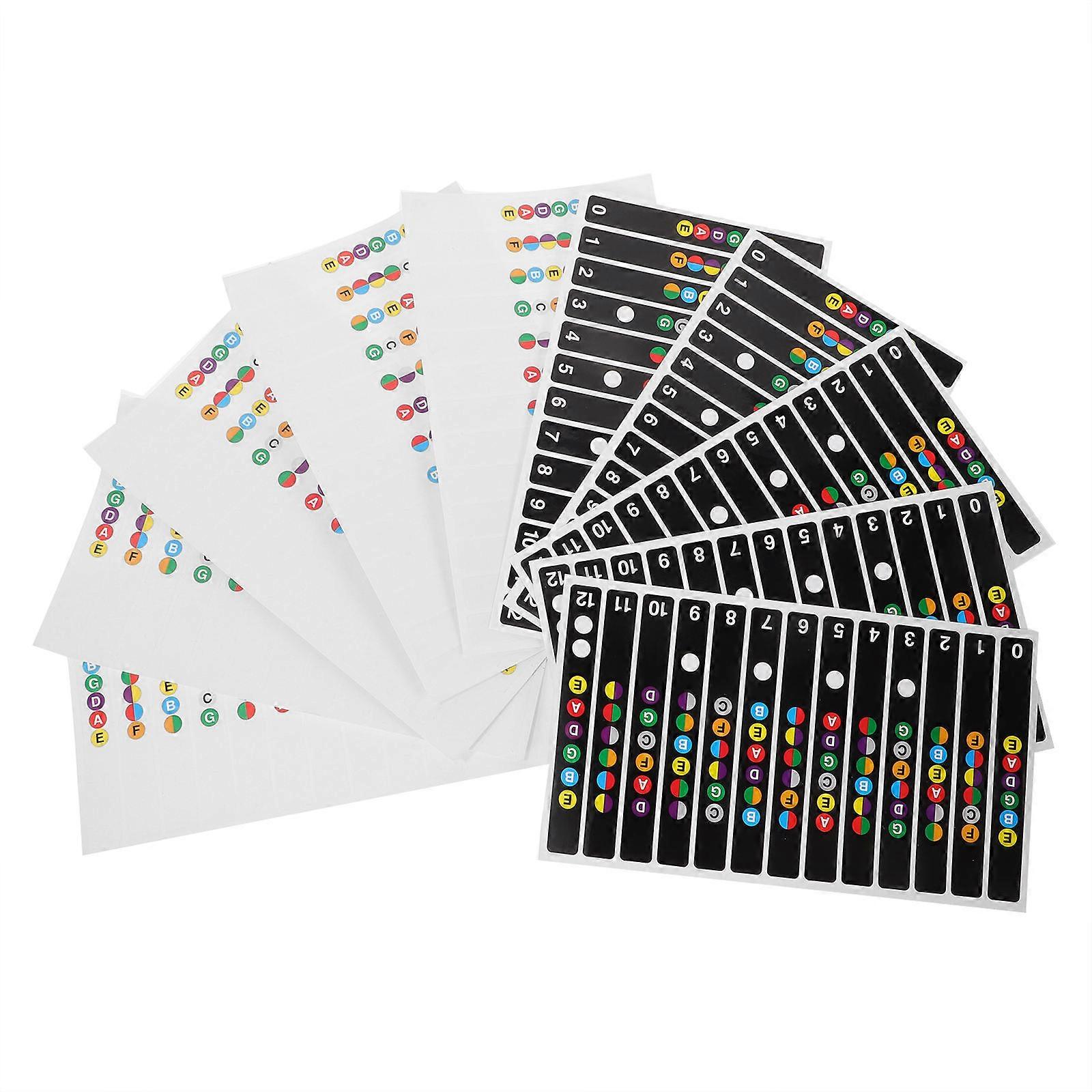 Guitar Fretboard Note Stickers for Learning Made of Sticker 40Pcs