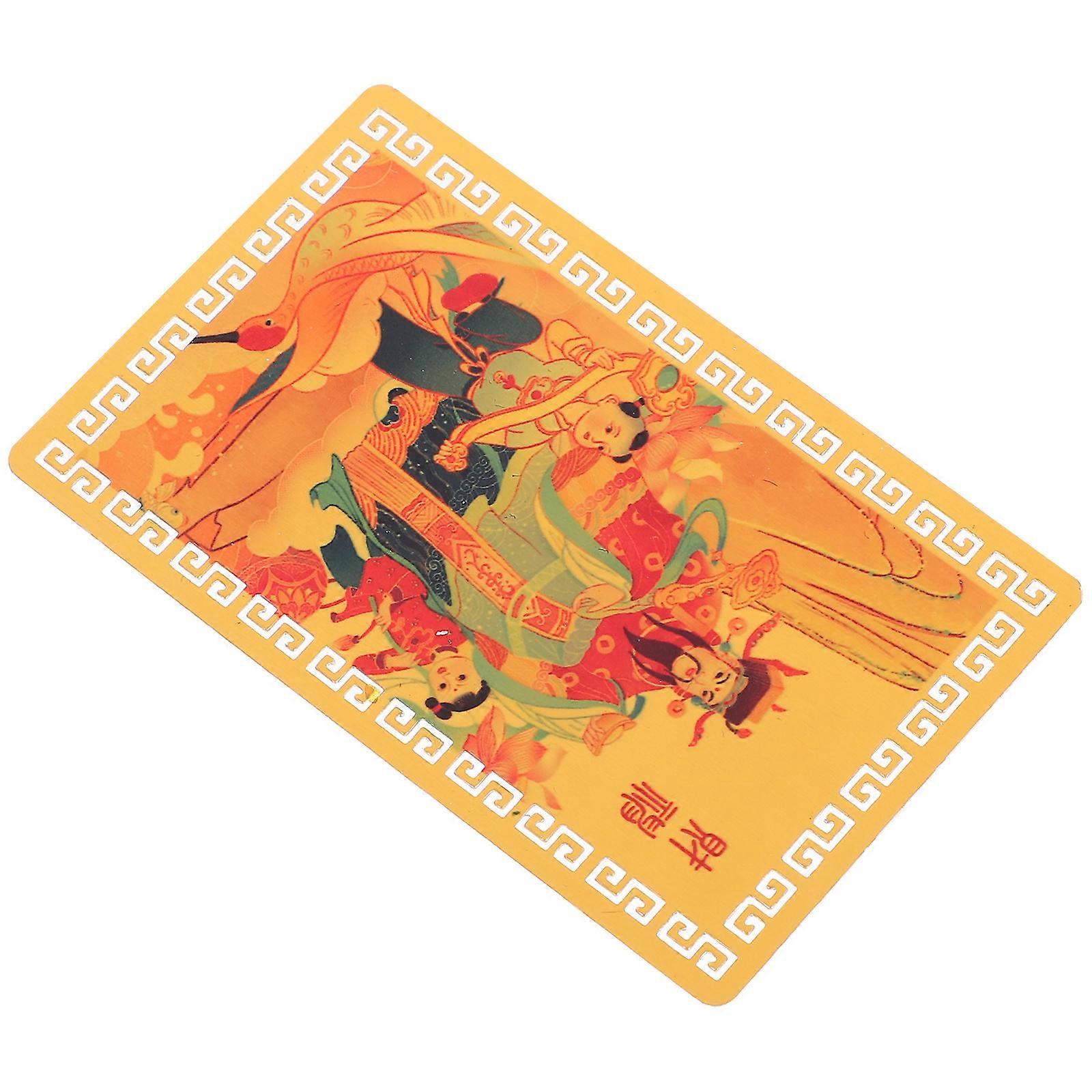 Fortune Amulet Card for Wealth Protection 4Pcs Multi Color Metal Card
