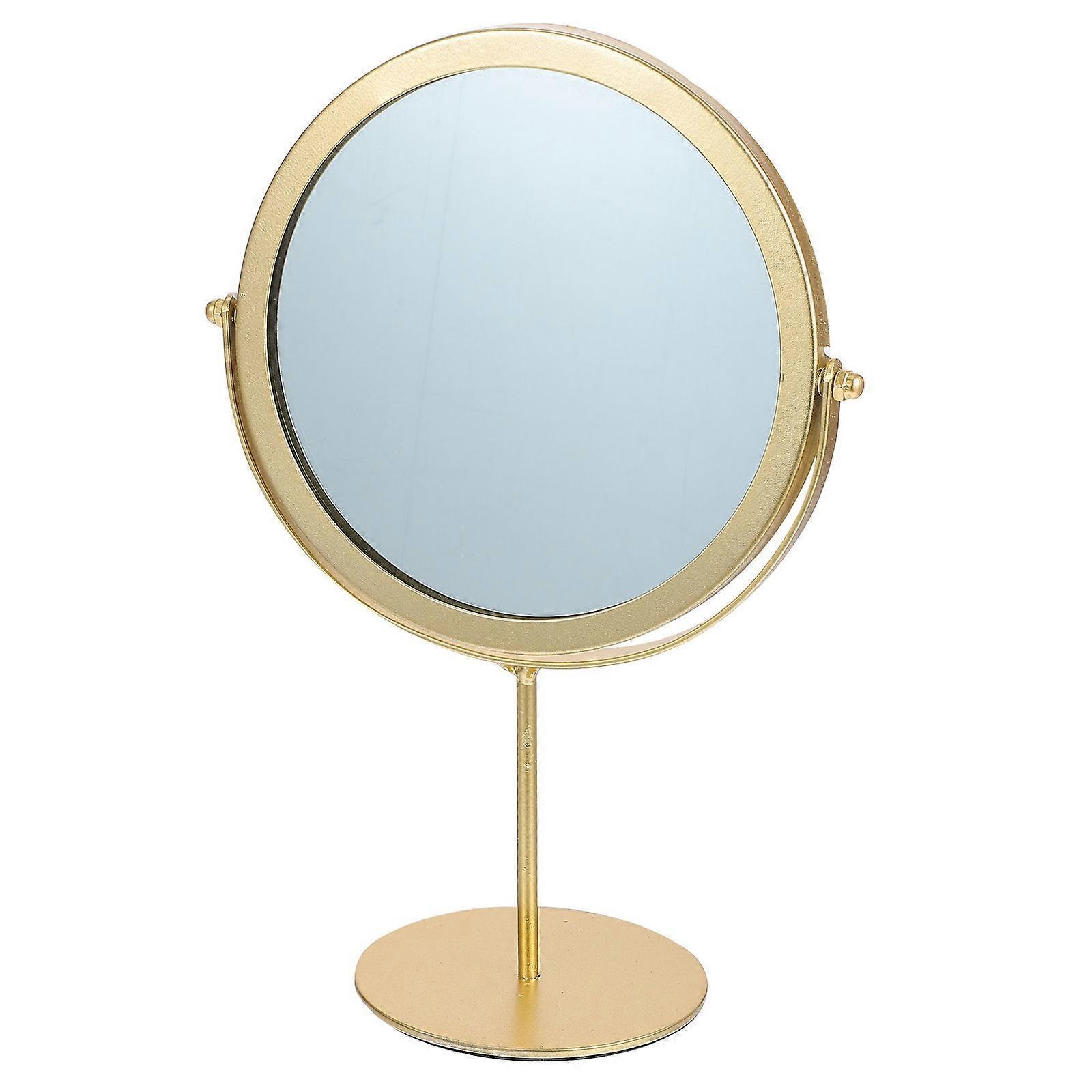 Rotating Mirror Retro Makeup Mirror for Vanity 2Pcs Golden Gift Set