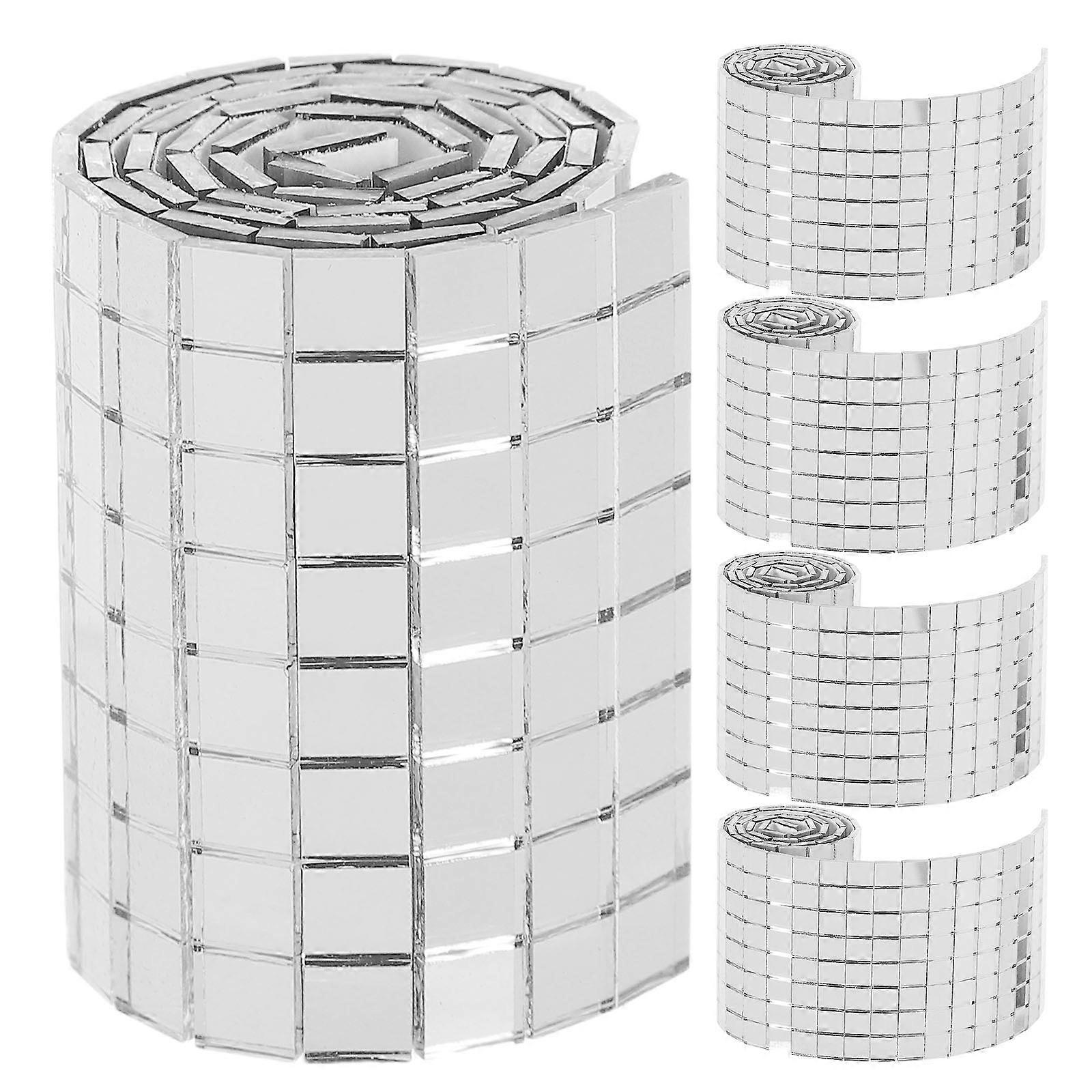 Silver Mirror Tiles Self Adhesive for Craft Projects 20Pcs Wall Decoration