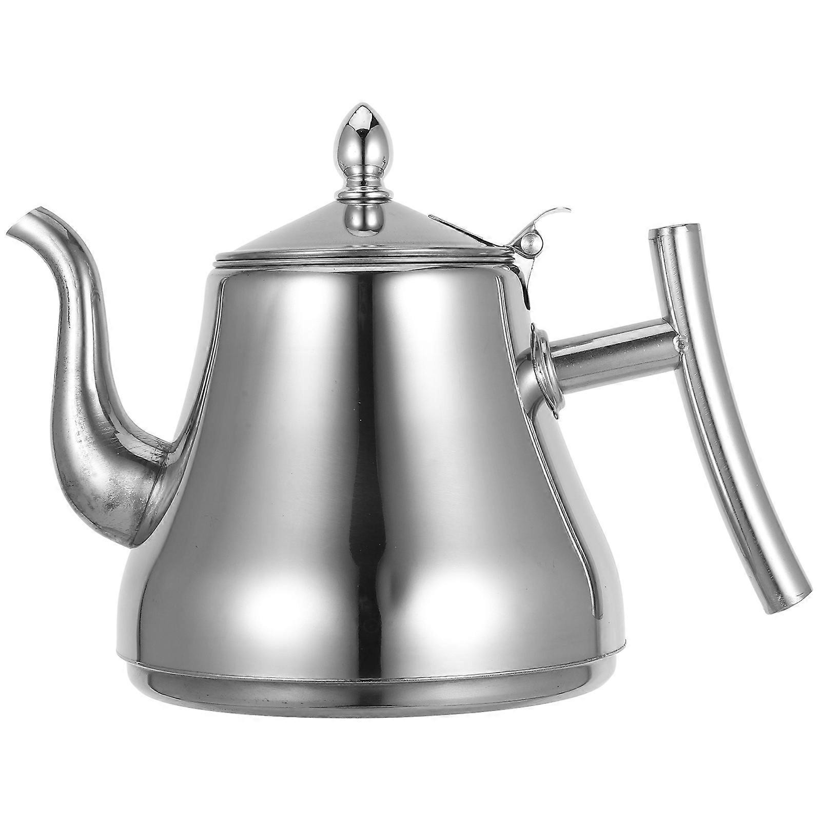 Silver Stainless Steel Tea Pot for Tea 3Pcs Infuser Teaware Set