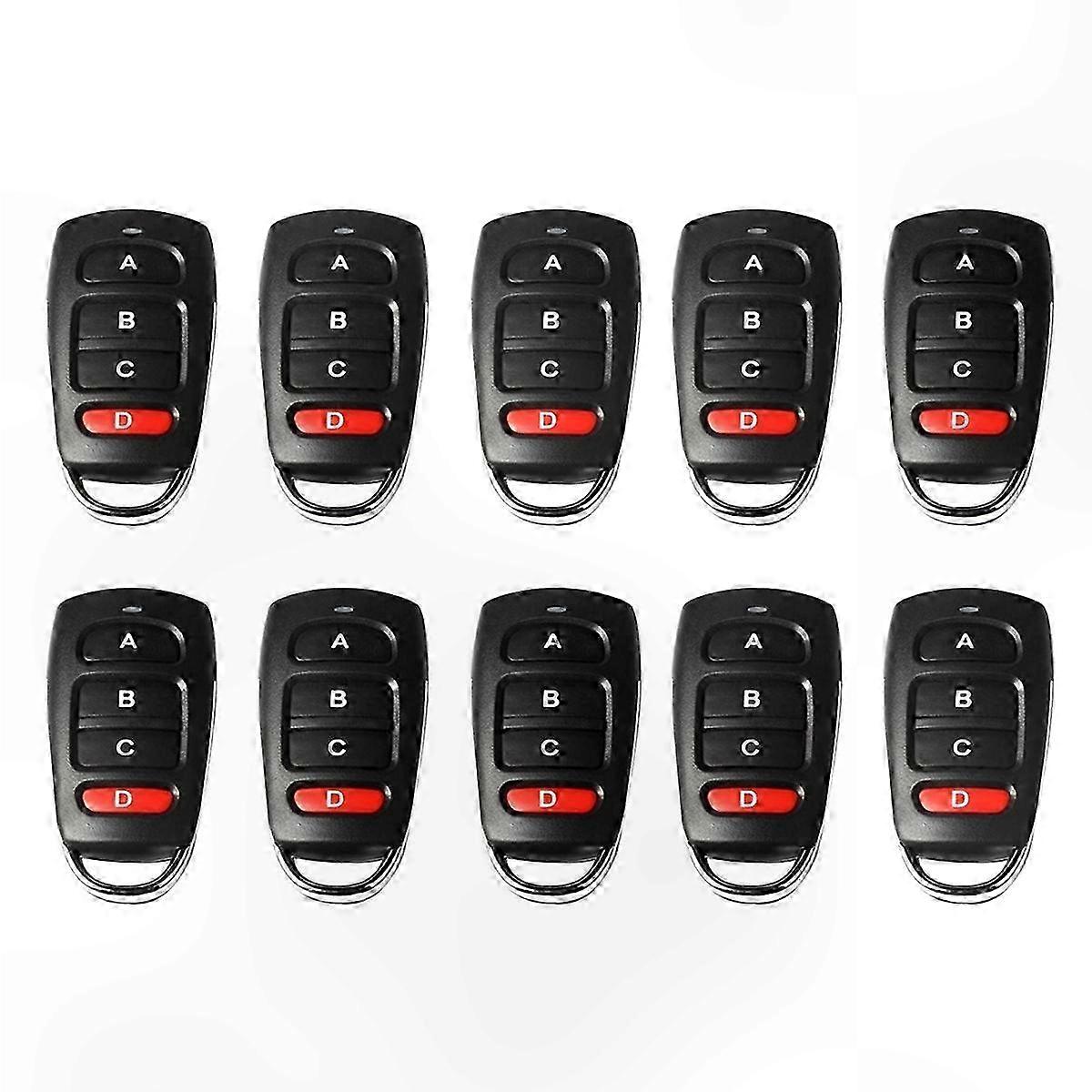 10-Pack 433MHz Wireless Remotes for Gates, Learning Function & Rolling Code Technology
