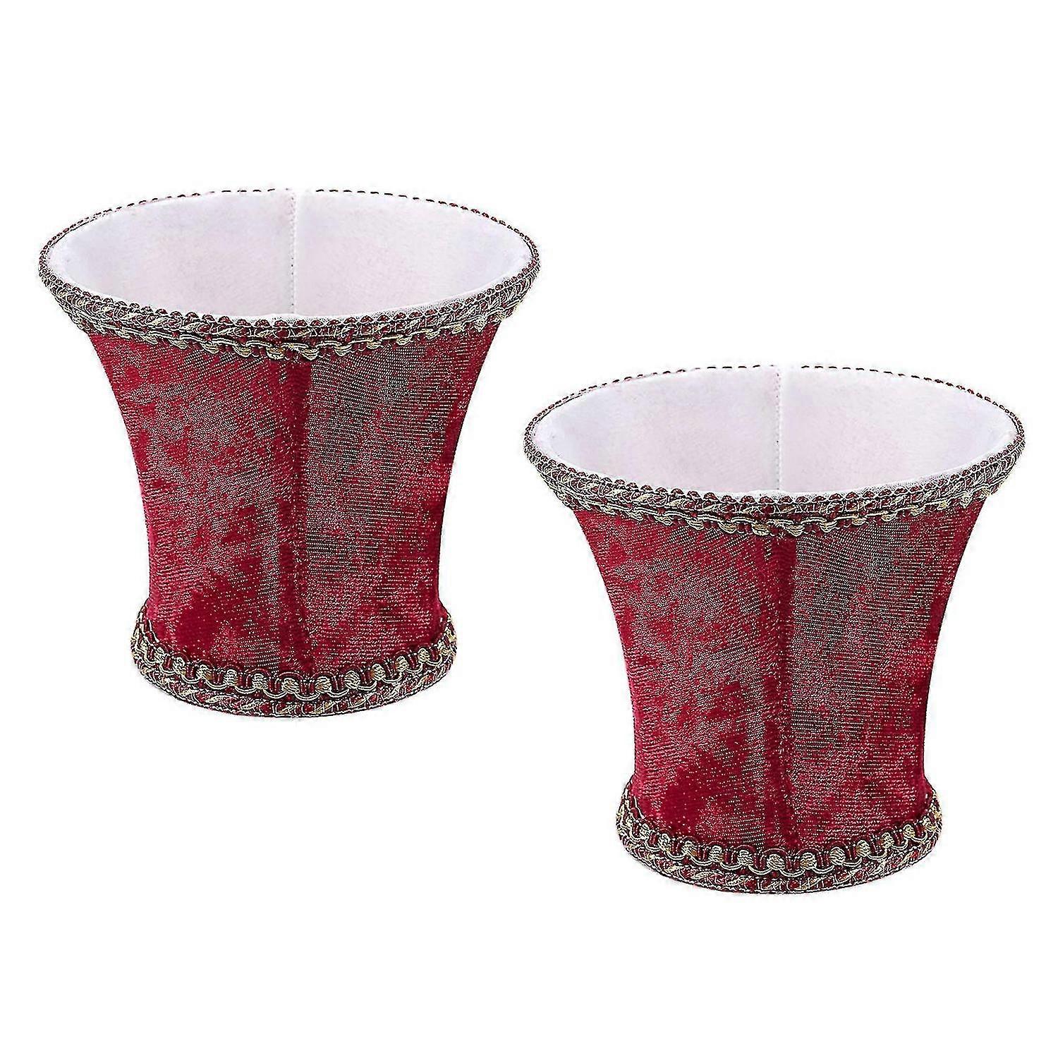 2x Fabric Clip On Lamp Shade, E14 Handmade Lampshade For Modern European Style Wall Sconce Lamp, Cr