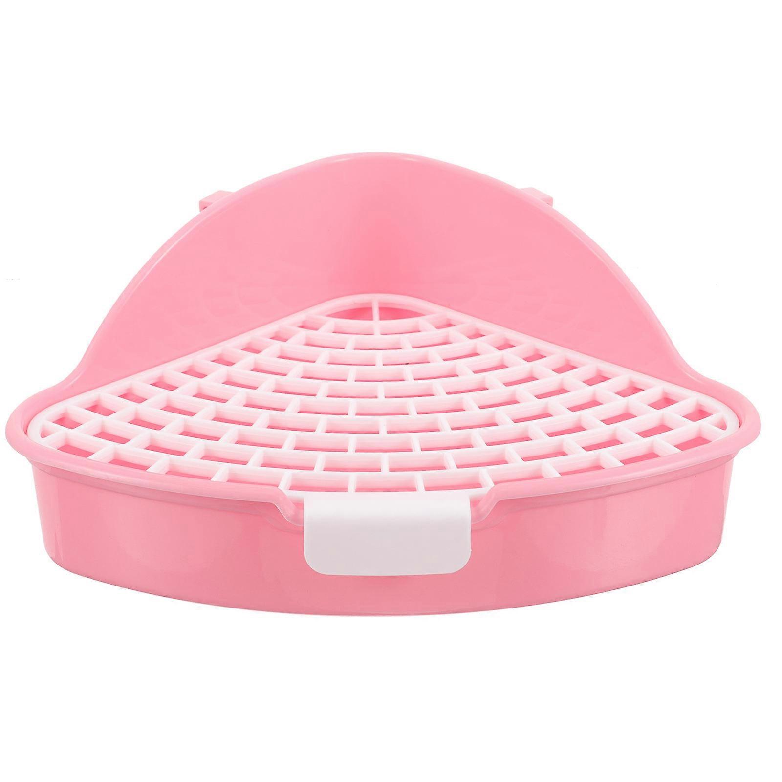 Bunny Litter Box Plastic Corner Potty for Peeing 2Pcs Triangle Tray
