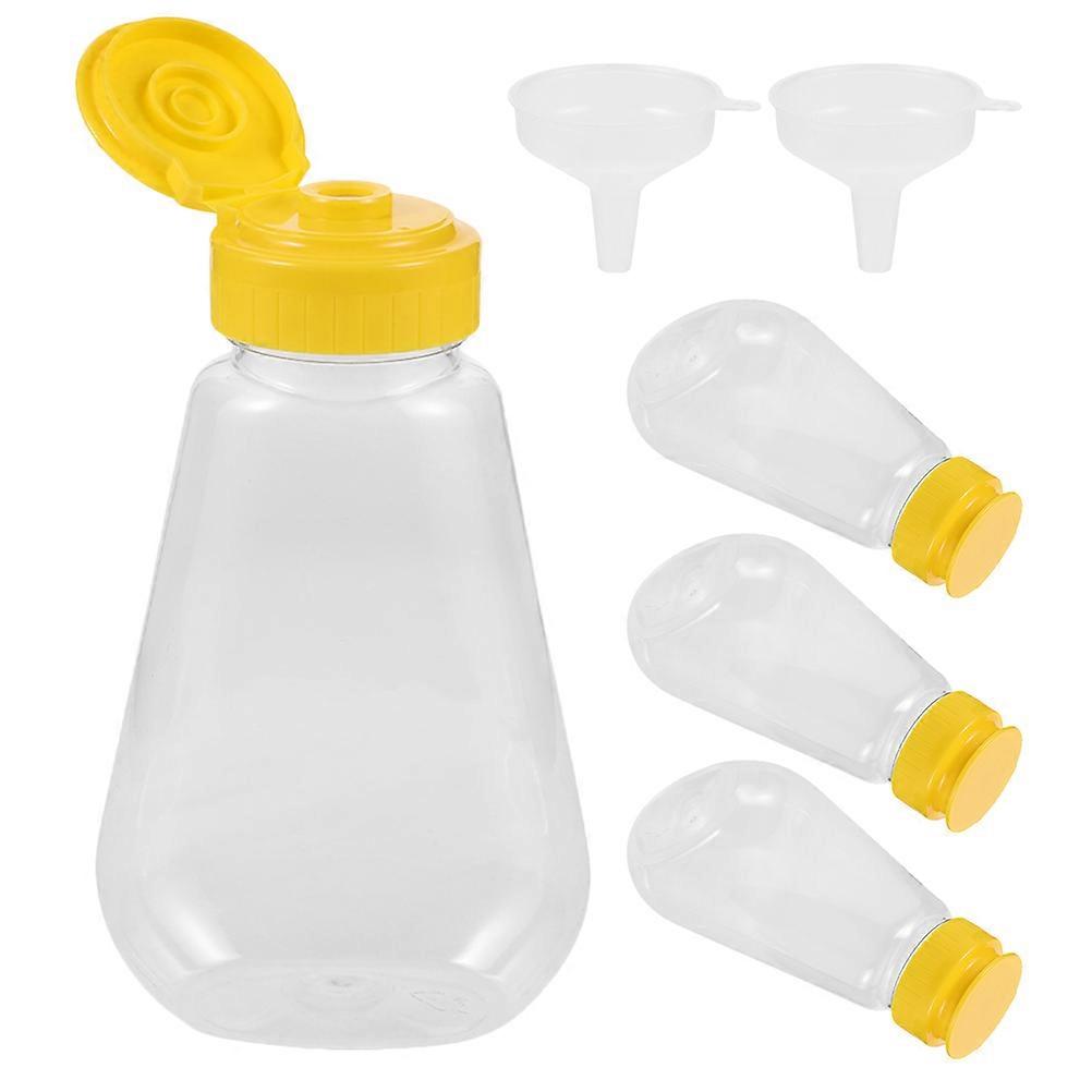Honey Squeeze Bottles for Sauce Dispensing 5Sets Transparent Plastic Bottles