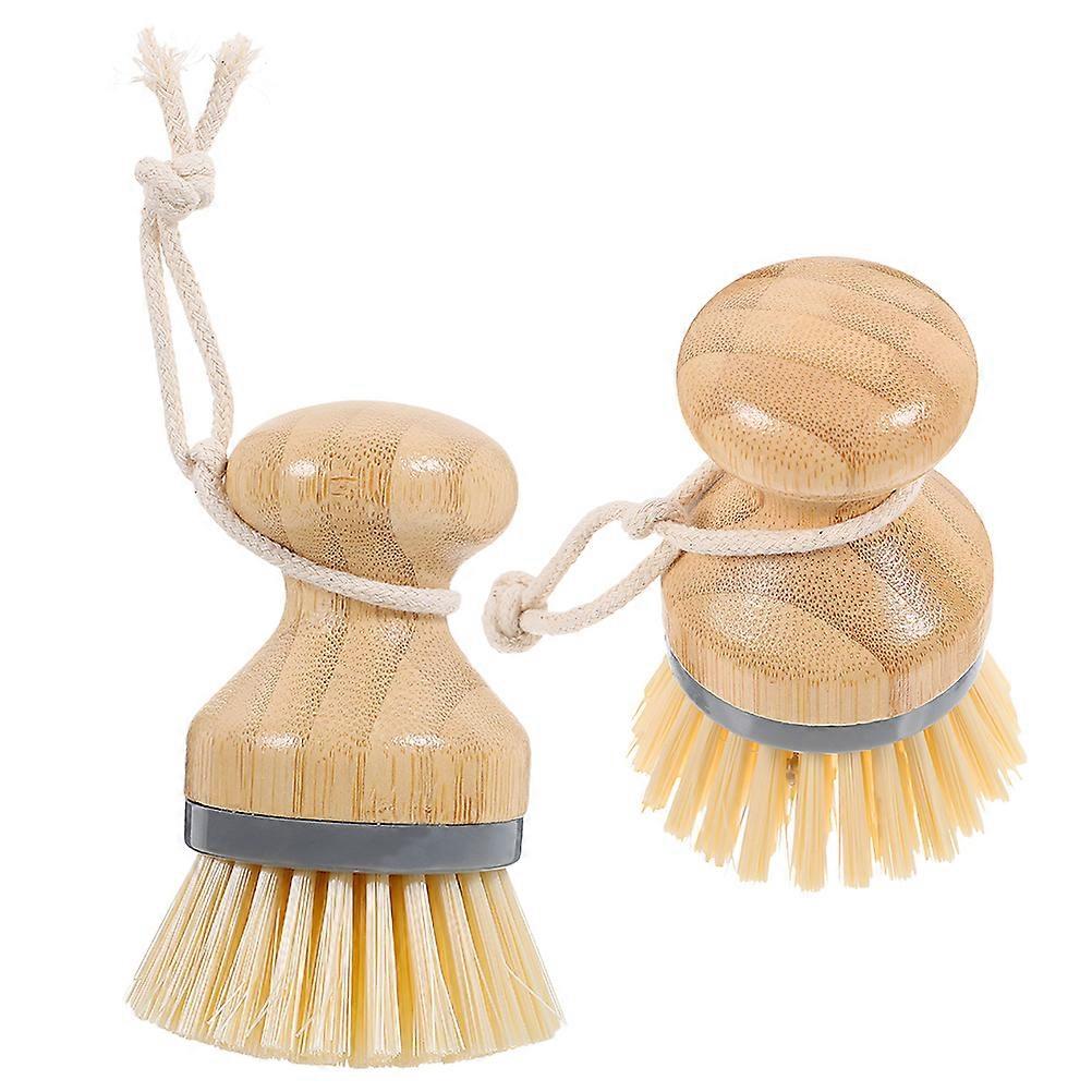Portable Dish Brushes Designed For Effective Home Use And Outdoor RV Use In Khaki Color With Compact Shape 8 Pcs
