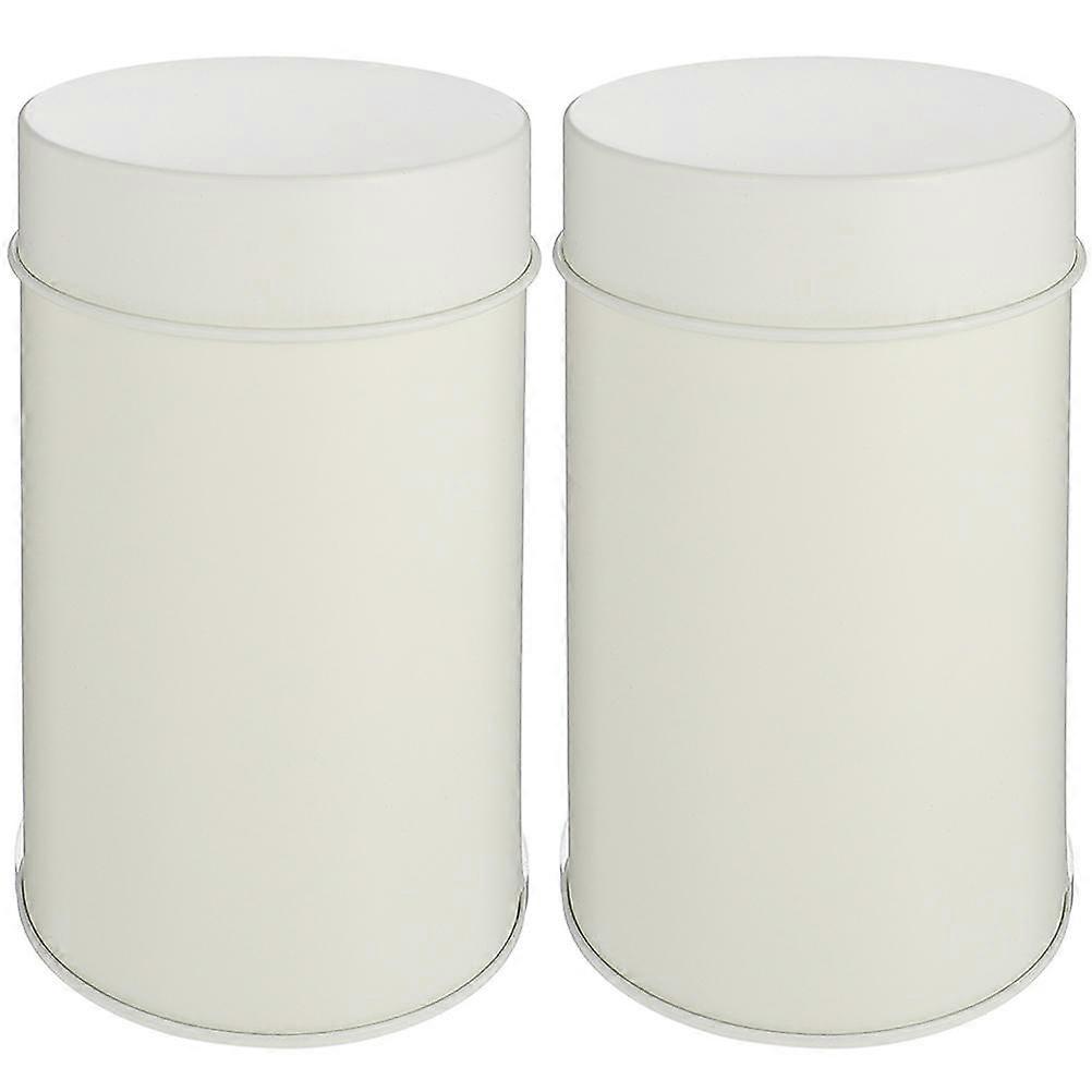 White Tea Canister for Storage 4Pcs Airtight Tinplate Storage Jars