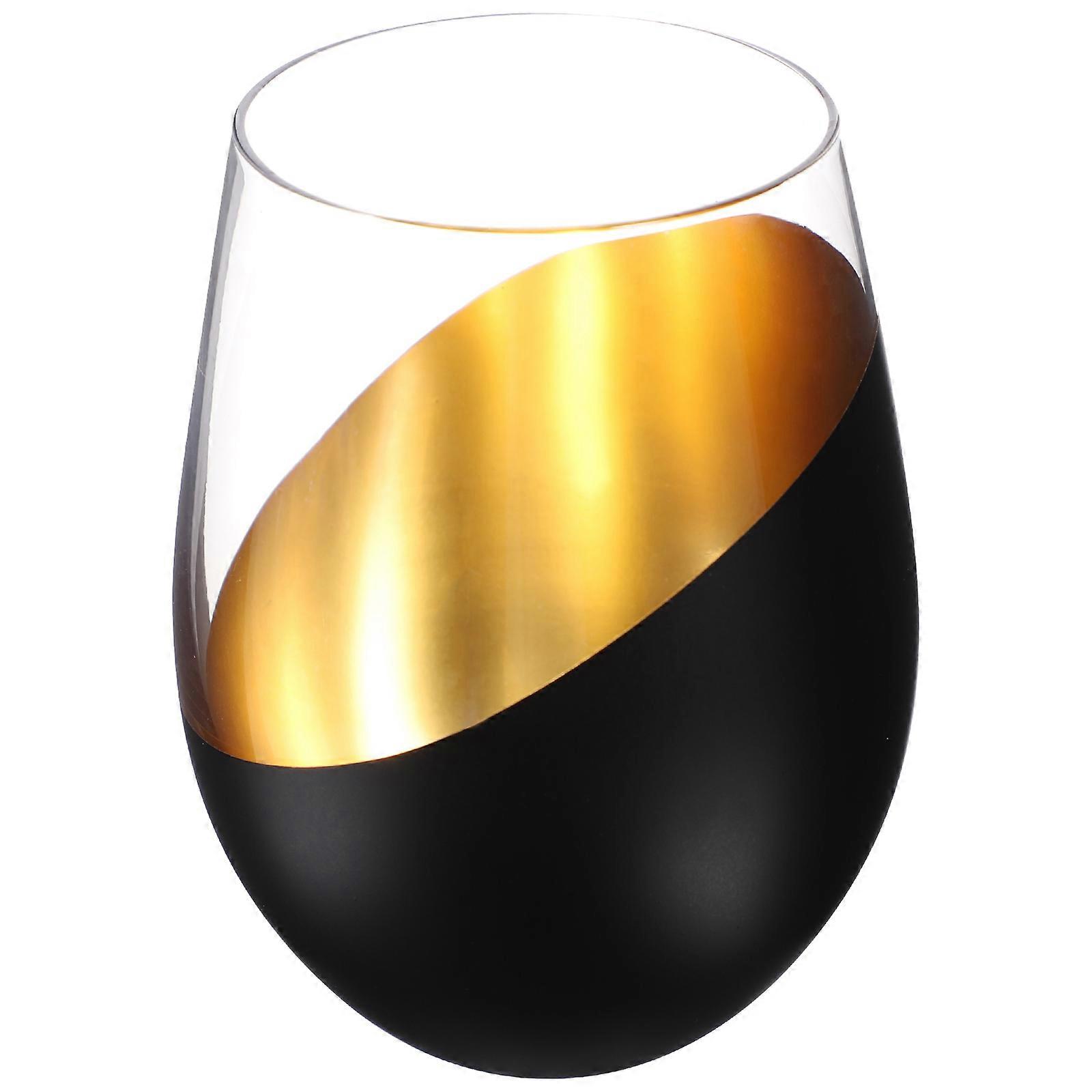 Stemless Wine Glass Decorative Clear Wine Glass for Drinking 2Pcs