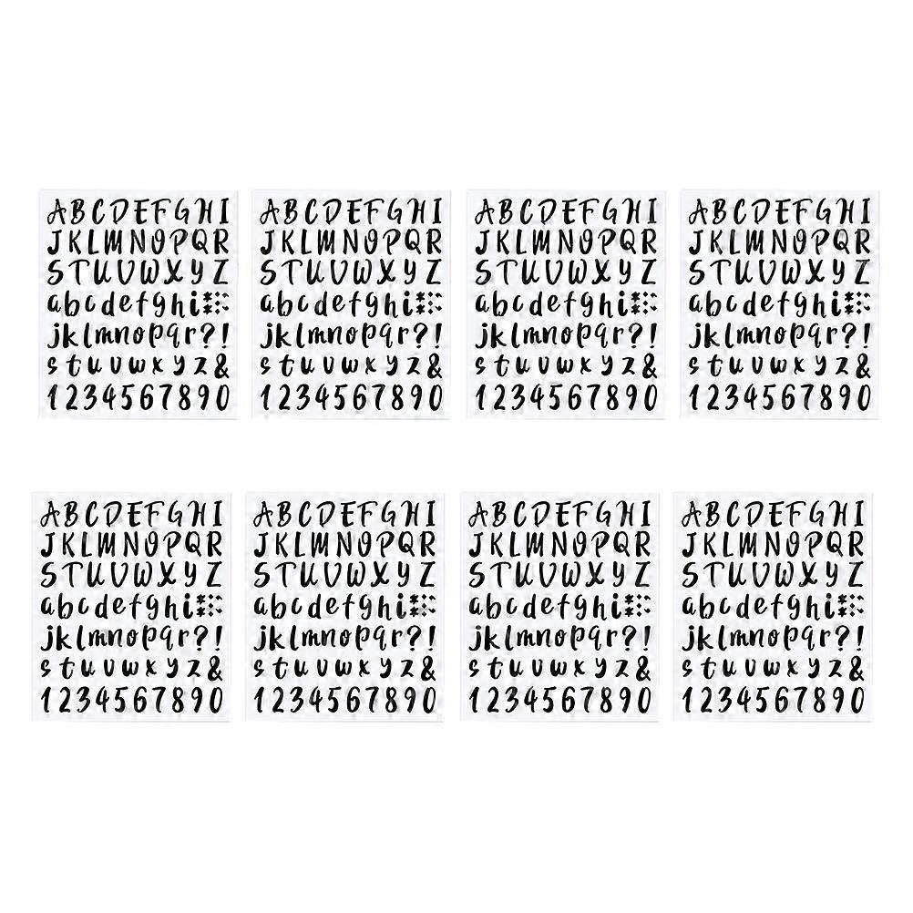 Alphabet Number Self Adhesive Stickers for Decoration Use 8Pcs Black PVC