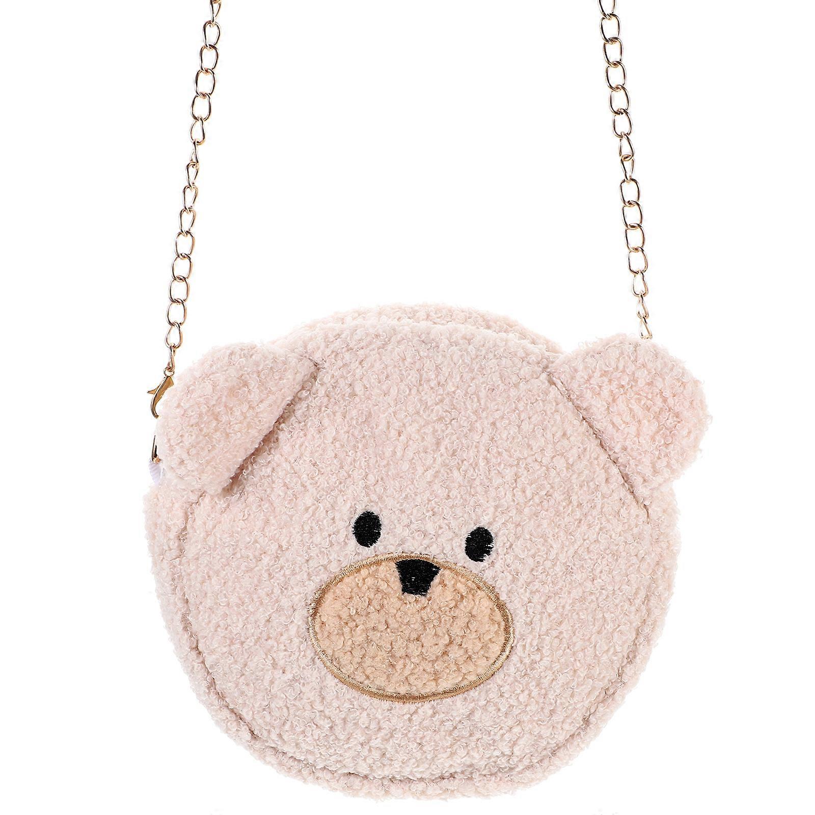 Plush Crossbody Bag Charming Bear Shape Design Suitable For Women In Daily Use And Beach Activities 1Pc