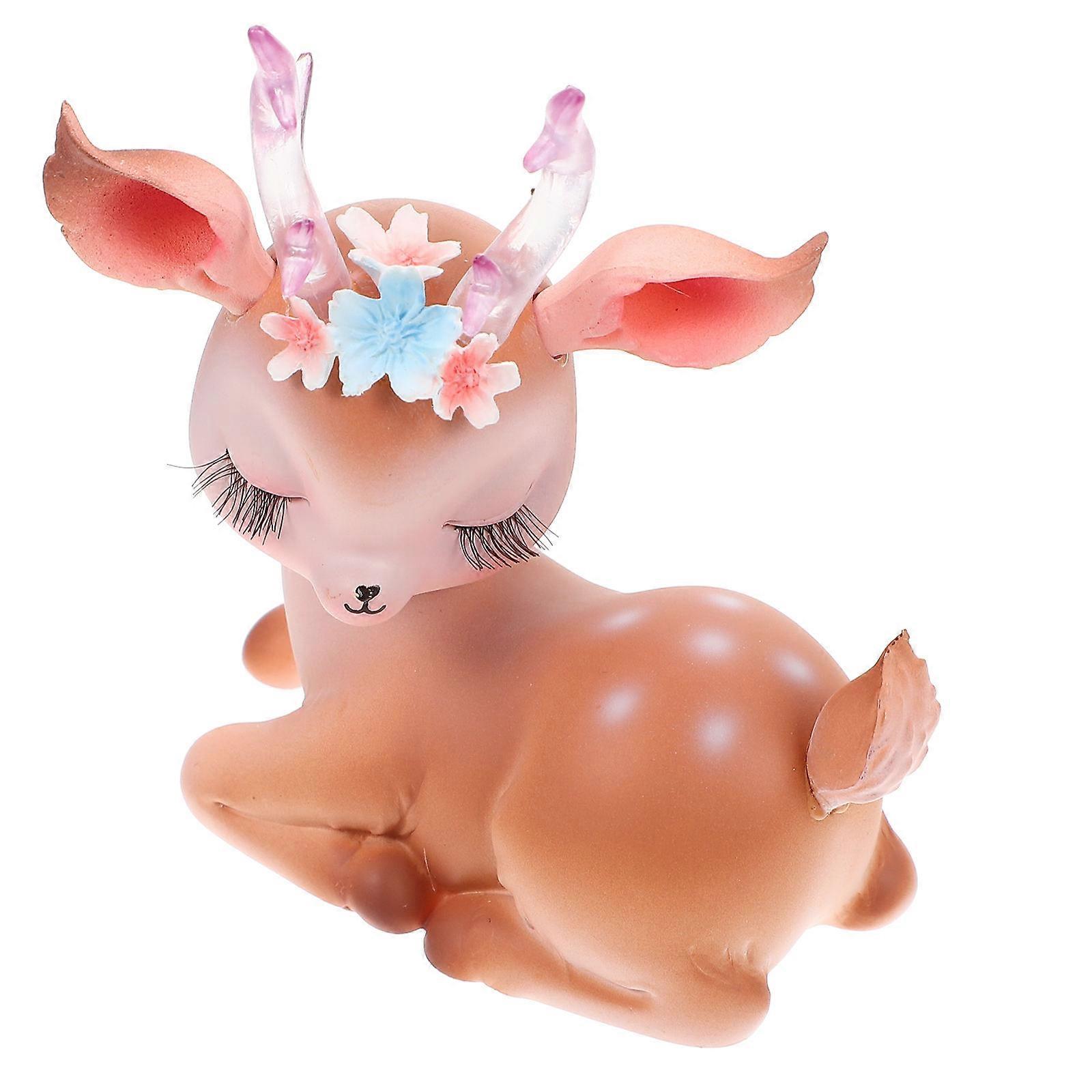 Resin Deer Figurines for Home Decorative Use 2Pcs Deer Resin Adornments