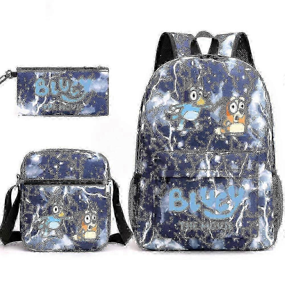 Bluey Three-piece Schoolbag Backpack High Quality