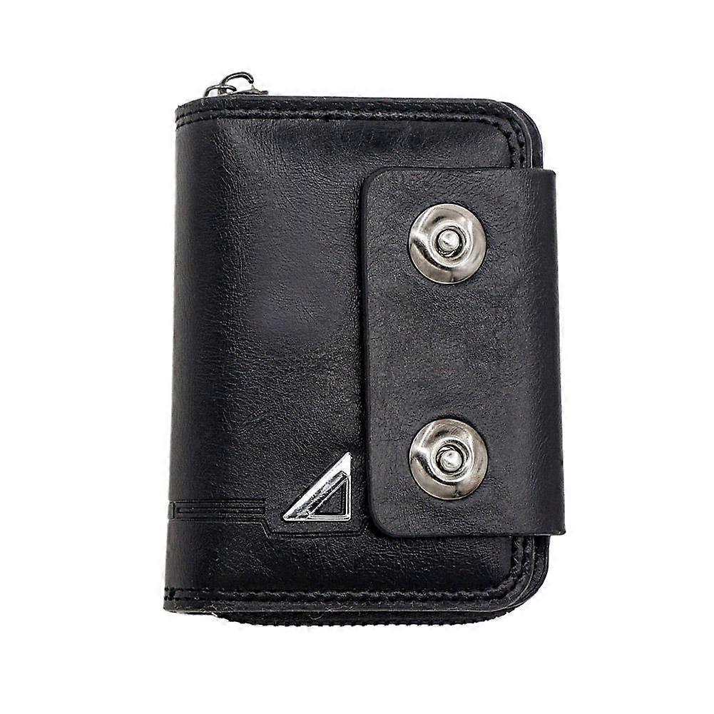 Men'S Short Retro Wallet Multi Slot Purse Style Zipper Multi Compartment Wallet