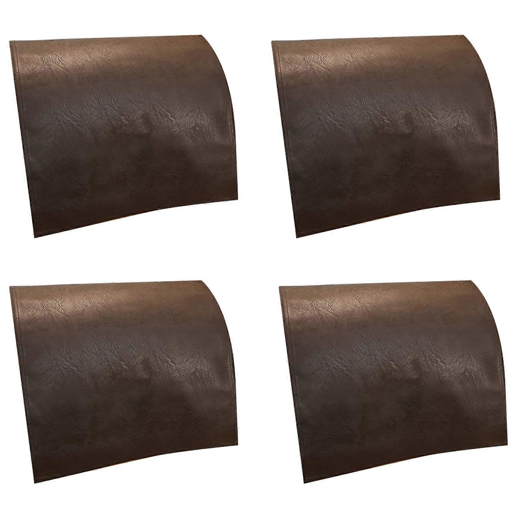 Non-Slip Faux Leather Headrest Protector coffee color