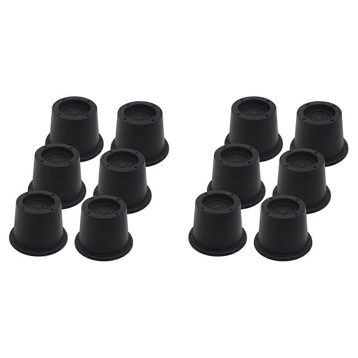 6Pack Furniture Risers Black Bed Risers 2.3 Inch for Sofa,Couch,Desk