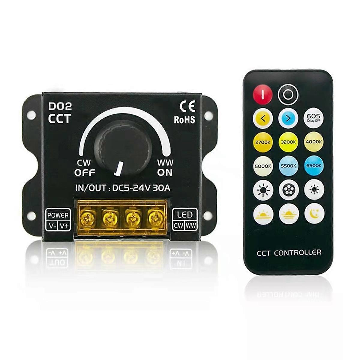 Wireless 30A knob dimmer, dual color dimmer