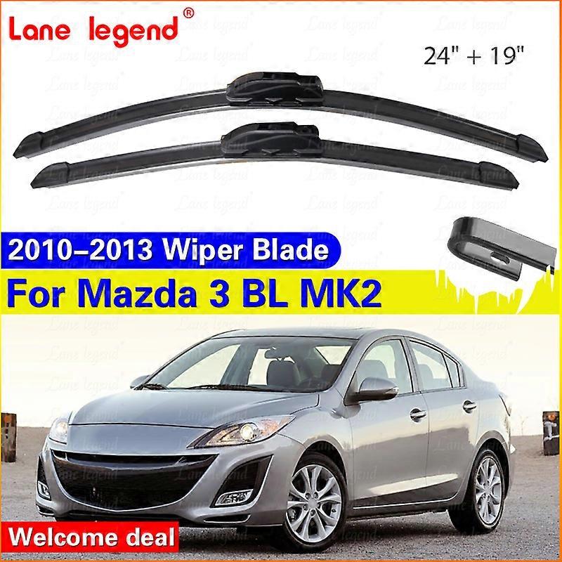 Applies to For Mazda 3 Mazda3 BL MK2 Front Wiper Blades 2010 2011 2012 2013 Windshield Windscreen Window Car Rain Brushes 24"+19"
