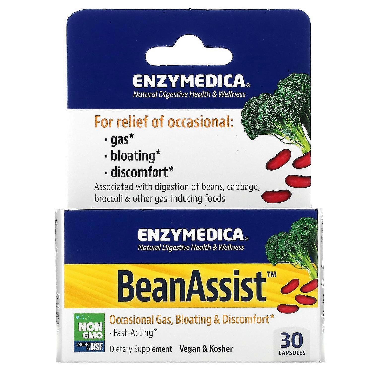Enzymedica, BeanAssist, 30 Capsules