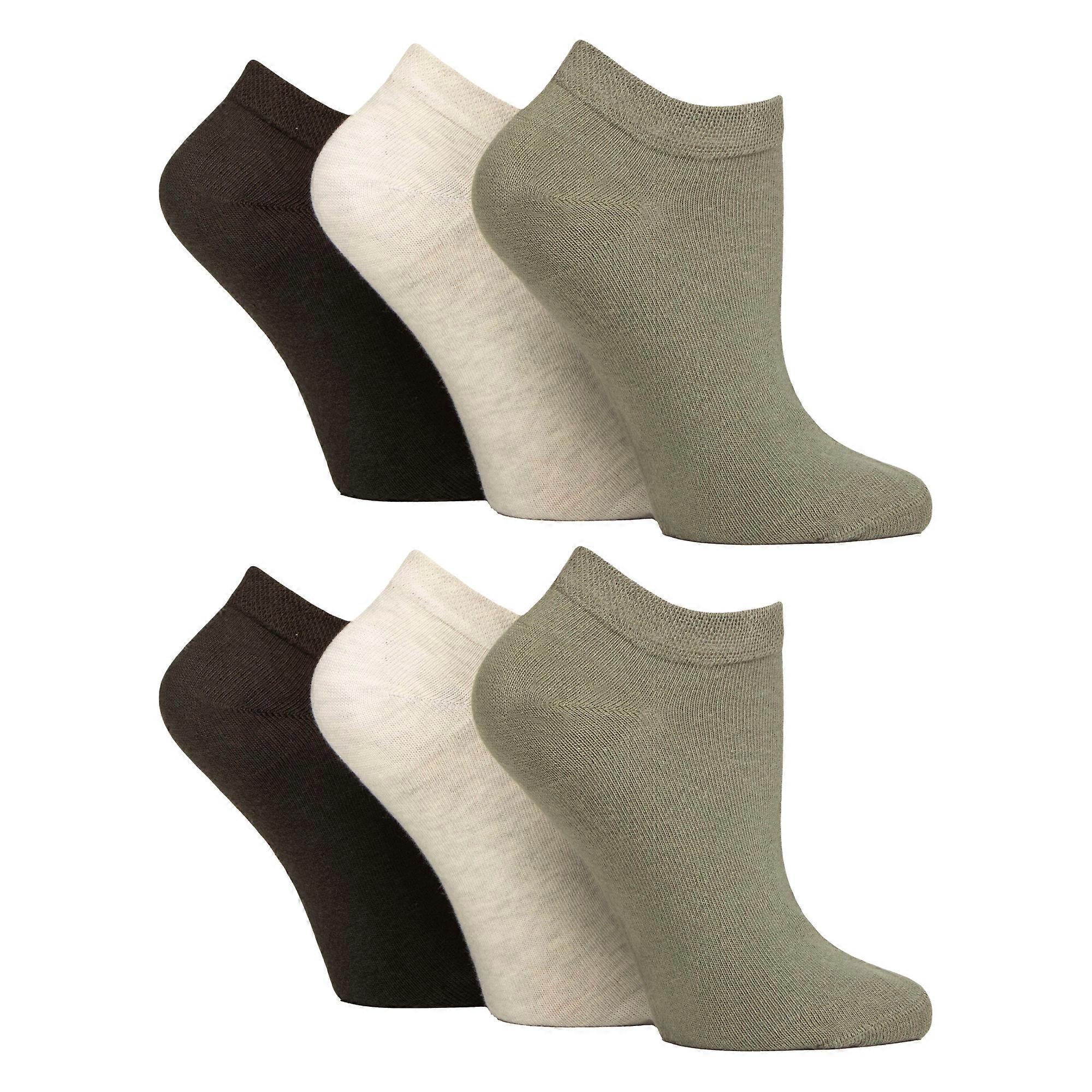 IOMI - Ladies 6 Pack Trainer Ankle Socks