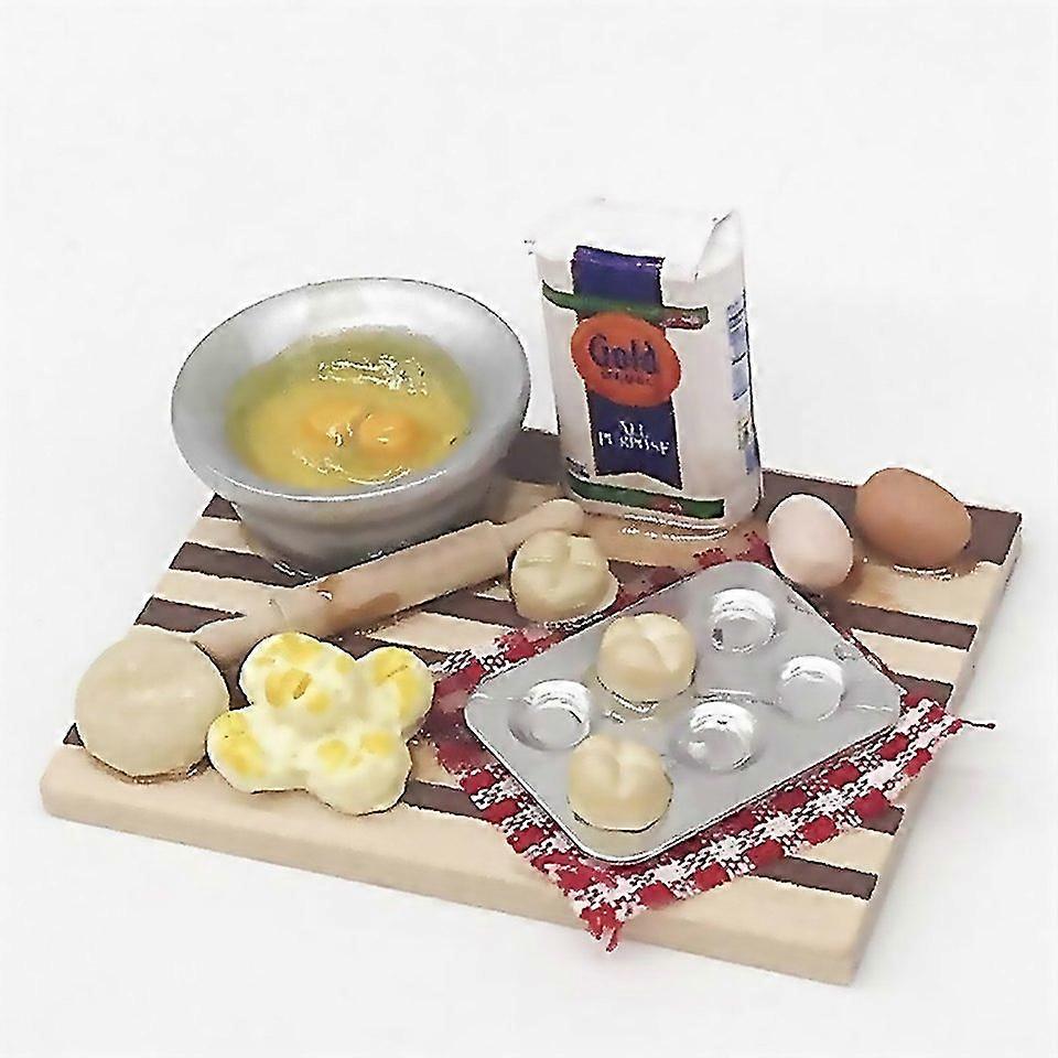 For 112 Mini House Toy Simulation Chopping Board Dessert Making Bread Table
