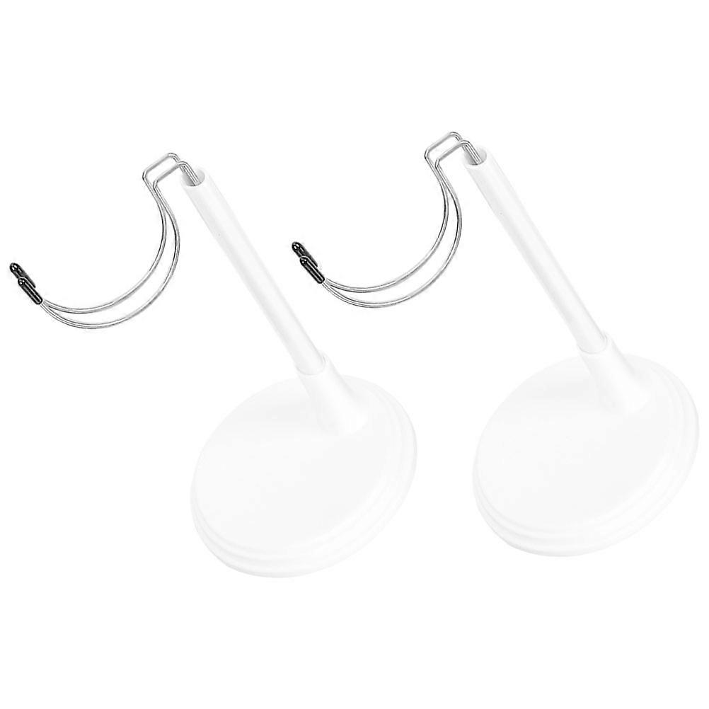 Adjustable Doll Stand Model Display Holder for Decoration 4Pcs White PVC