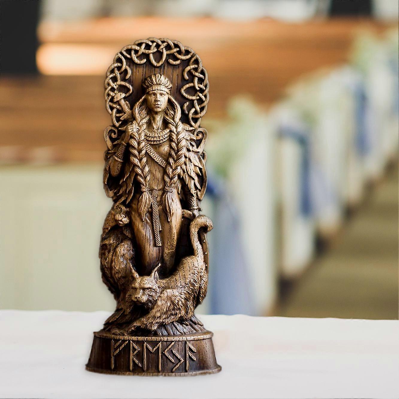 Hero statue imitation wood carving resin ornaments resin crafts mythological ornaments Thunder God decoration
