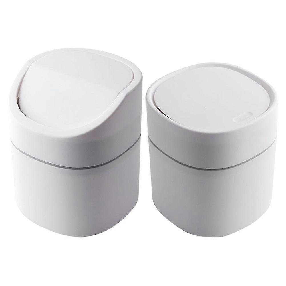 Mini Wastebasket Household Small Trash Can with Lid for Home 6Pcs