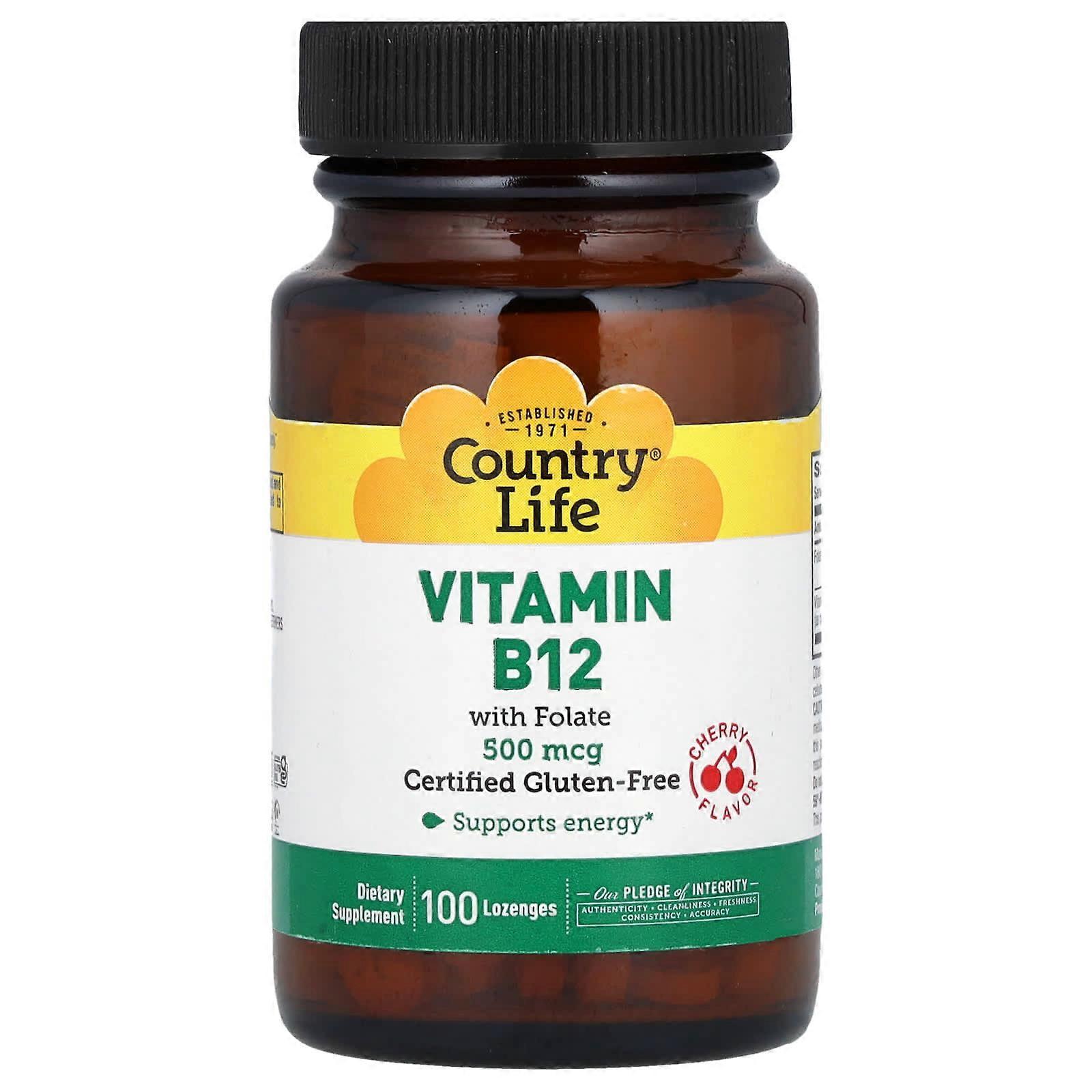Vitamin B12 with Folate, Cherry, 100 Lozenges