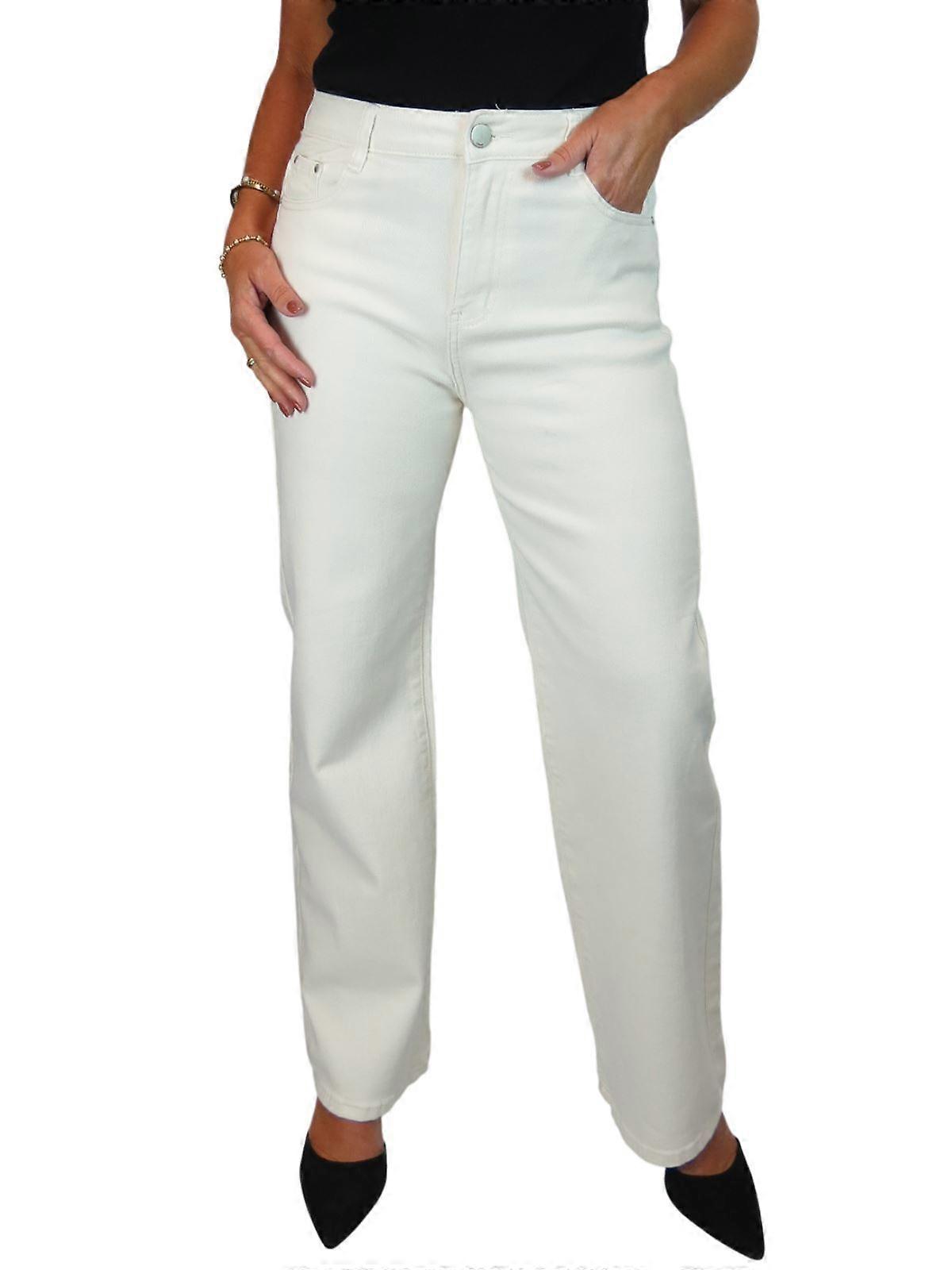 Paulo Due Womens Wide Leg High Waist Jeans Solid Colour