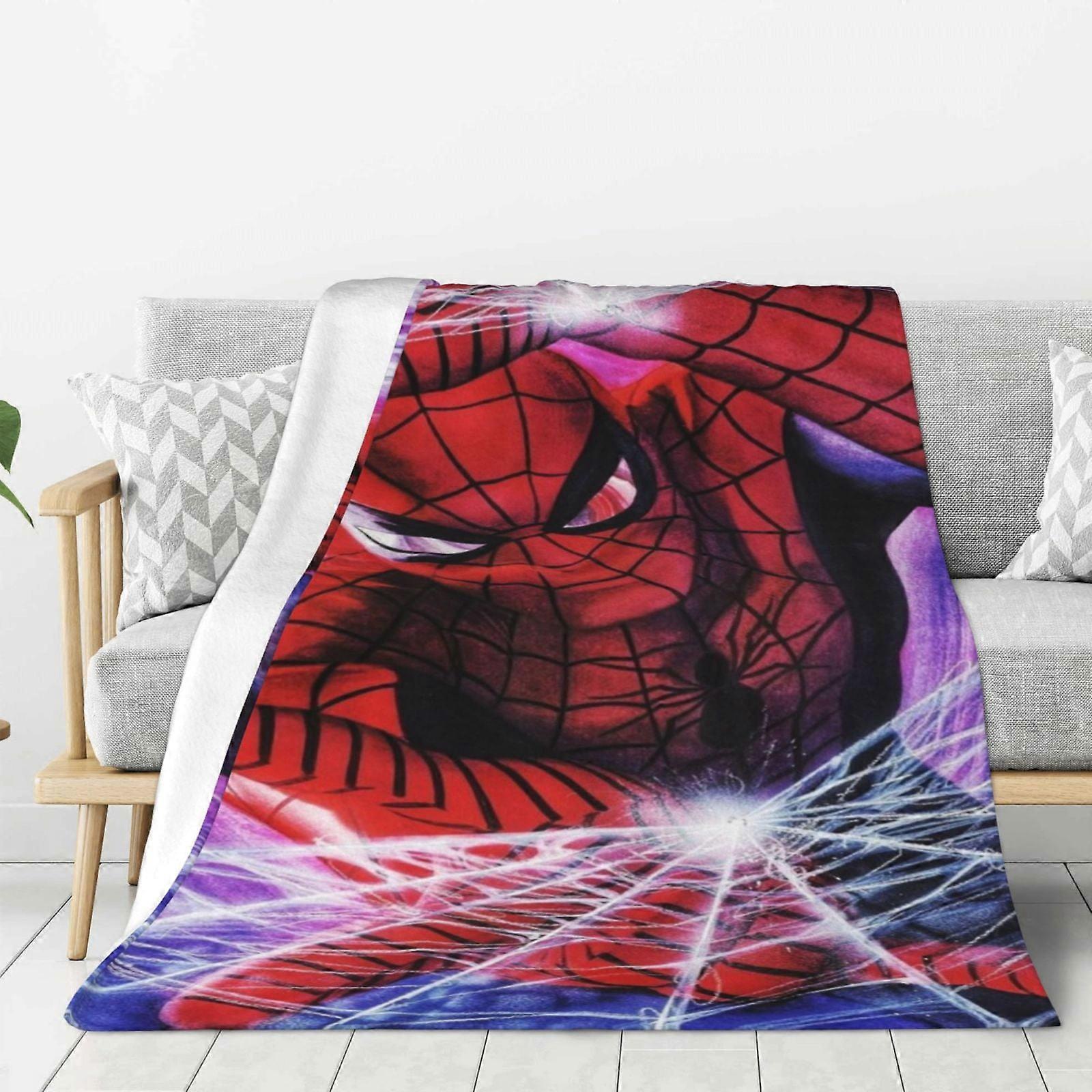 Spiderman Fleece Blanket Super Soft Cozy Throw Blanket, Kids Bedding Features - Super Soft 80"X60"