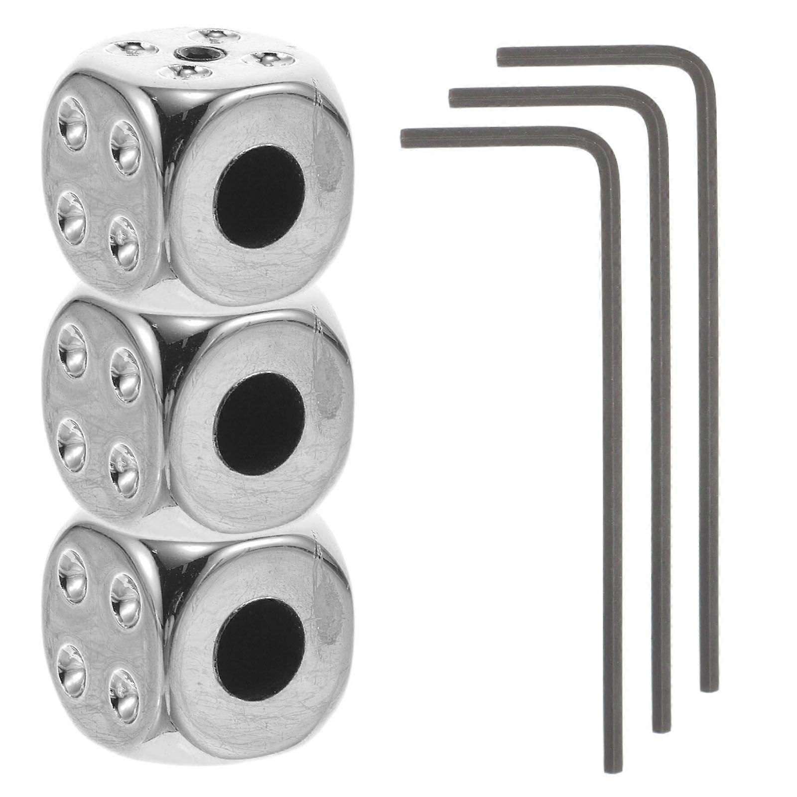 3 Set Dice Guitar Knobs: Dice Shaped Knobs With Wrench For Electric Acoustic Guitars Volume Tone Control Replacement Accessories