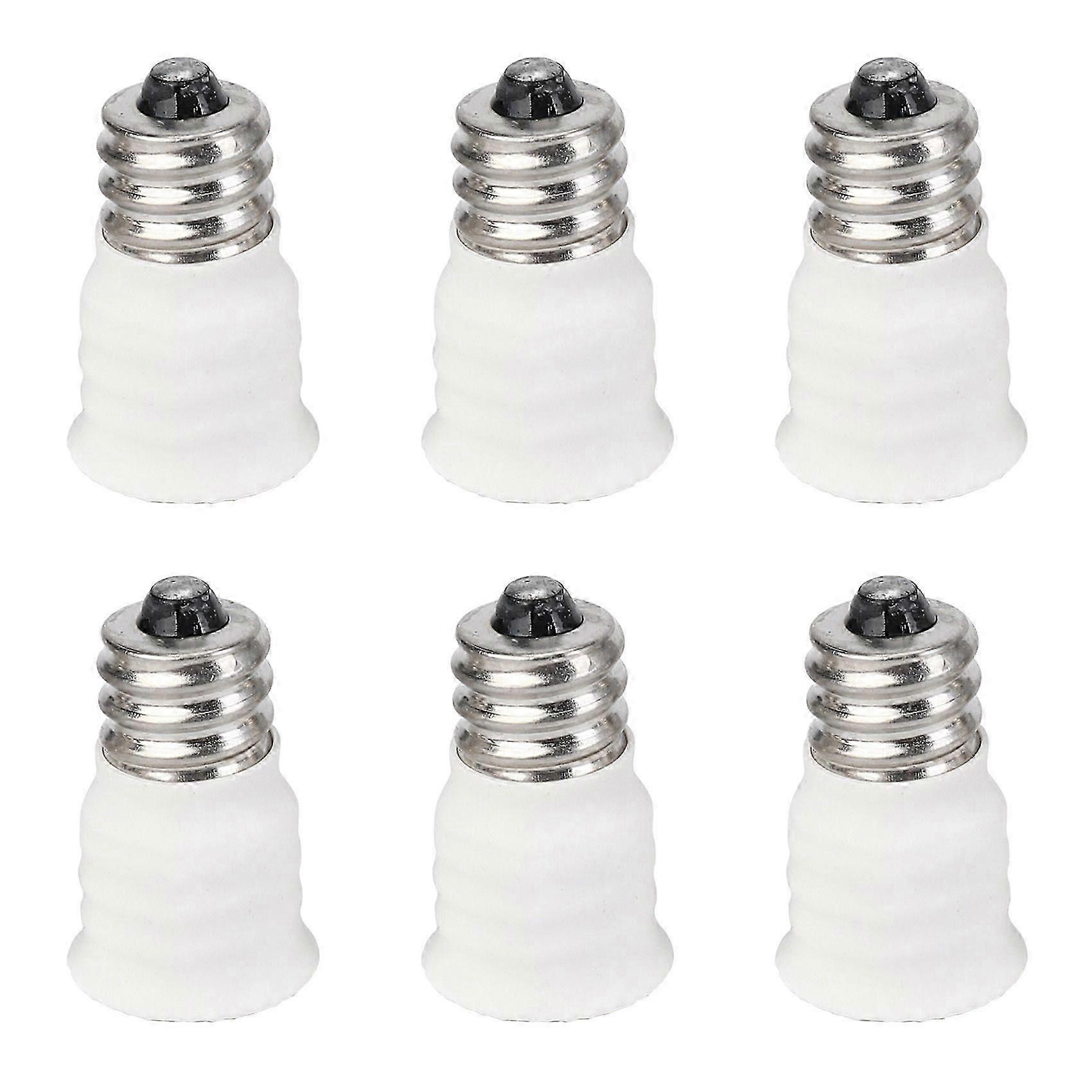 6-pack E12 To E14 White Bulb Converter Led Light Holder Lamp Adapter Socket Changer
