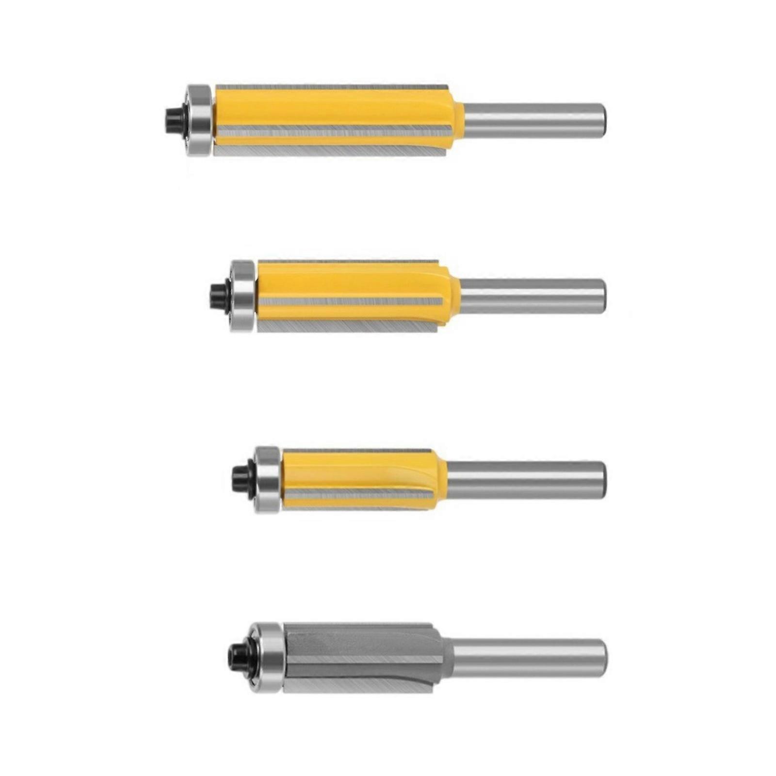 4 Flute Trimming Router Bit Set Woodworking Tool For High Precise Cutting And Smooth Edging Detailed Cabinetmaking Tasks Multicolor