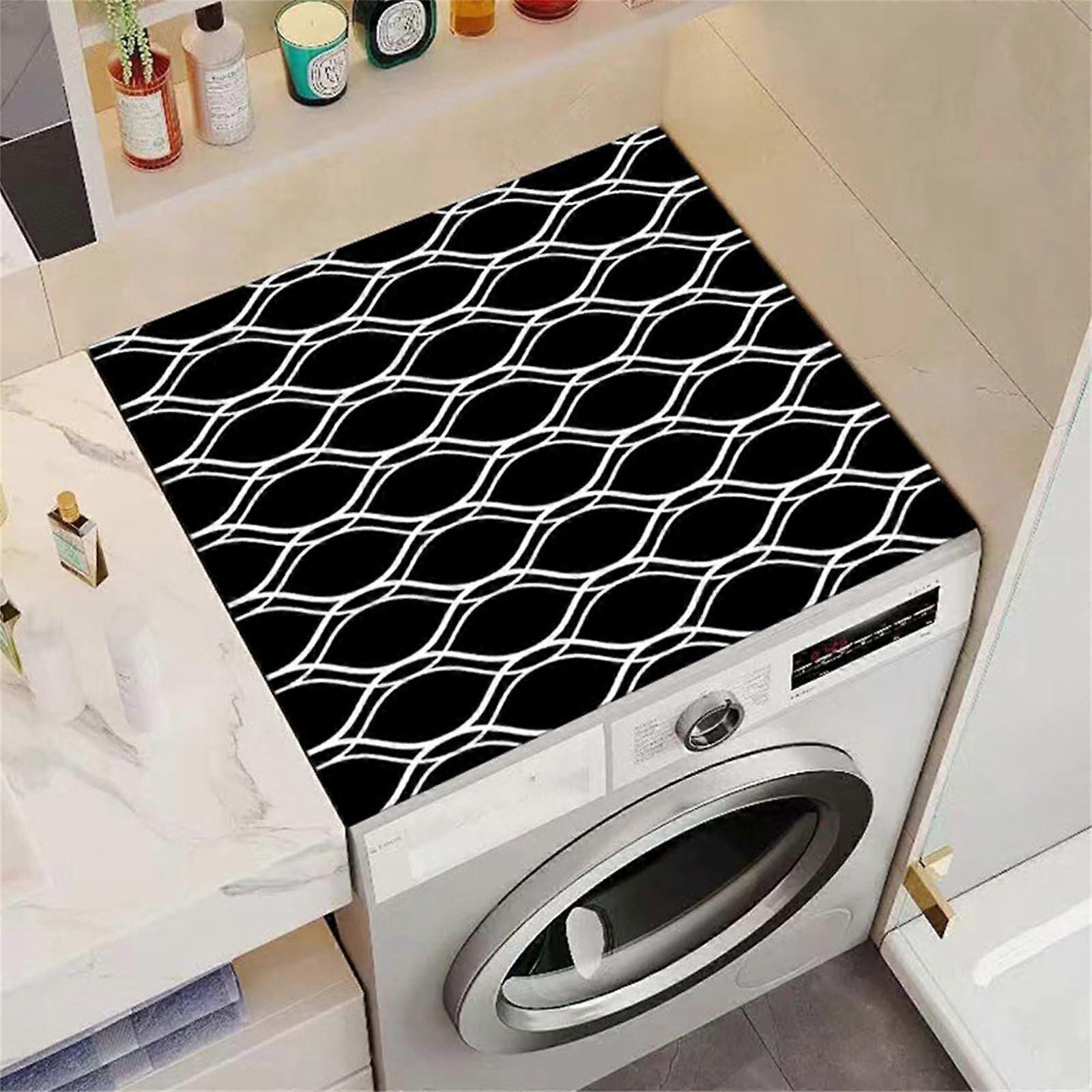Washer Dryer  Protector Silicone Mat 60x60 cm Absorbent QuickDry AntiSlip DustProof Black