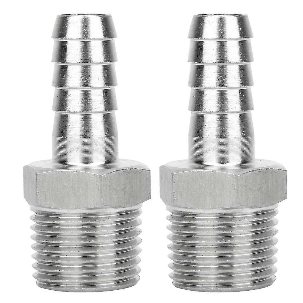 2PCS 1/2in BSPT Male Thread Connector Pipe Fitting Barb Joint Quick Coupling Connector(BSPT 1/2in - 