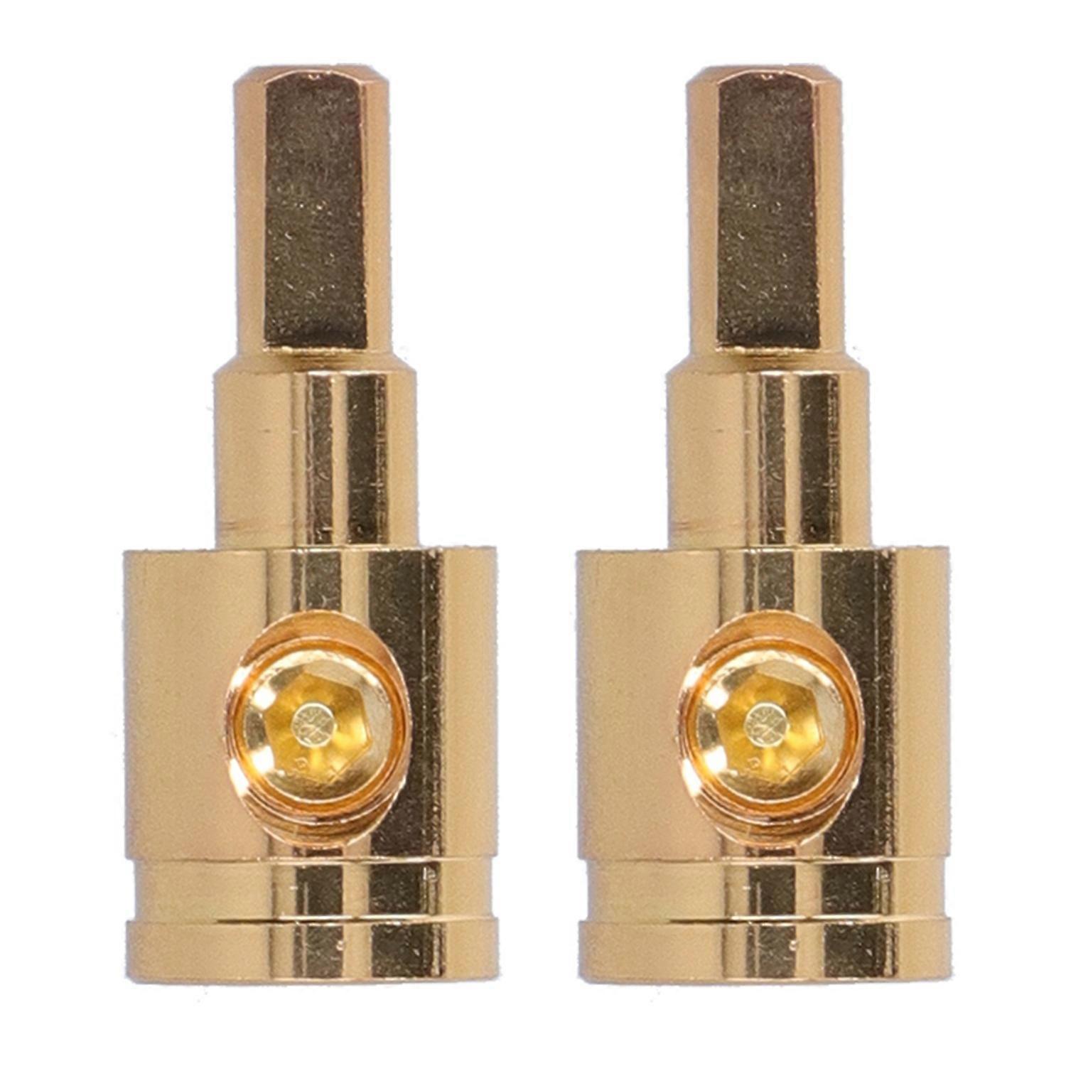 2pcs 0GA Wire Reducer Terminal Connector Pure Copper Gold Plated for Car Audio Amplifier Modificatio