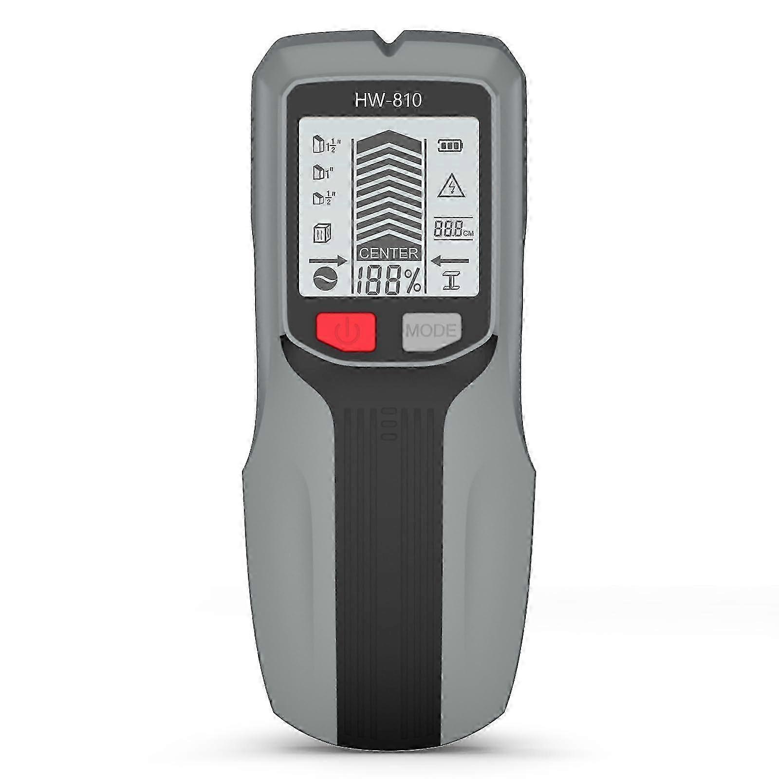 6 in 1 Digital Line Finder, Wall Scanner with HD LCD Display and Audio Alarm for Detecting Wood, Metal, and AC Wires (Dark Gray) SZRH