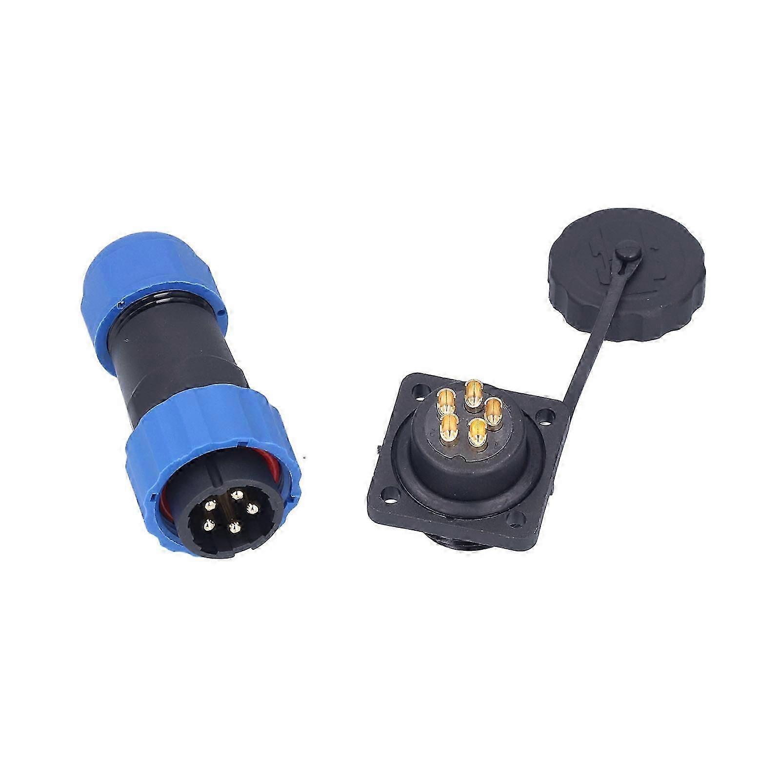 Waterproof Plug Socket Square Aviation Power Connector Butt Terminal Adapter AC 380V SP205 Pin
