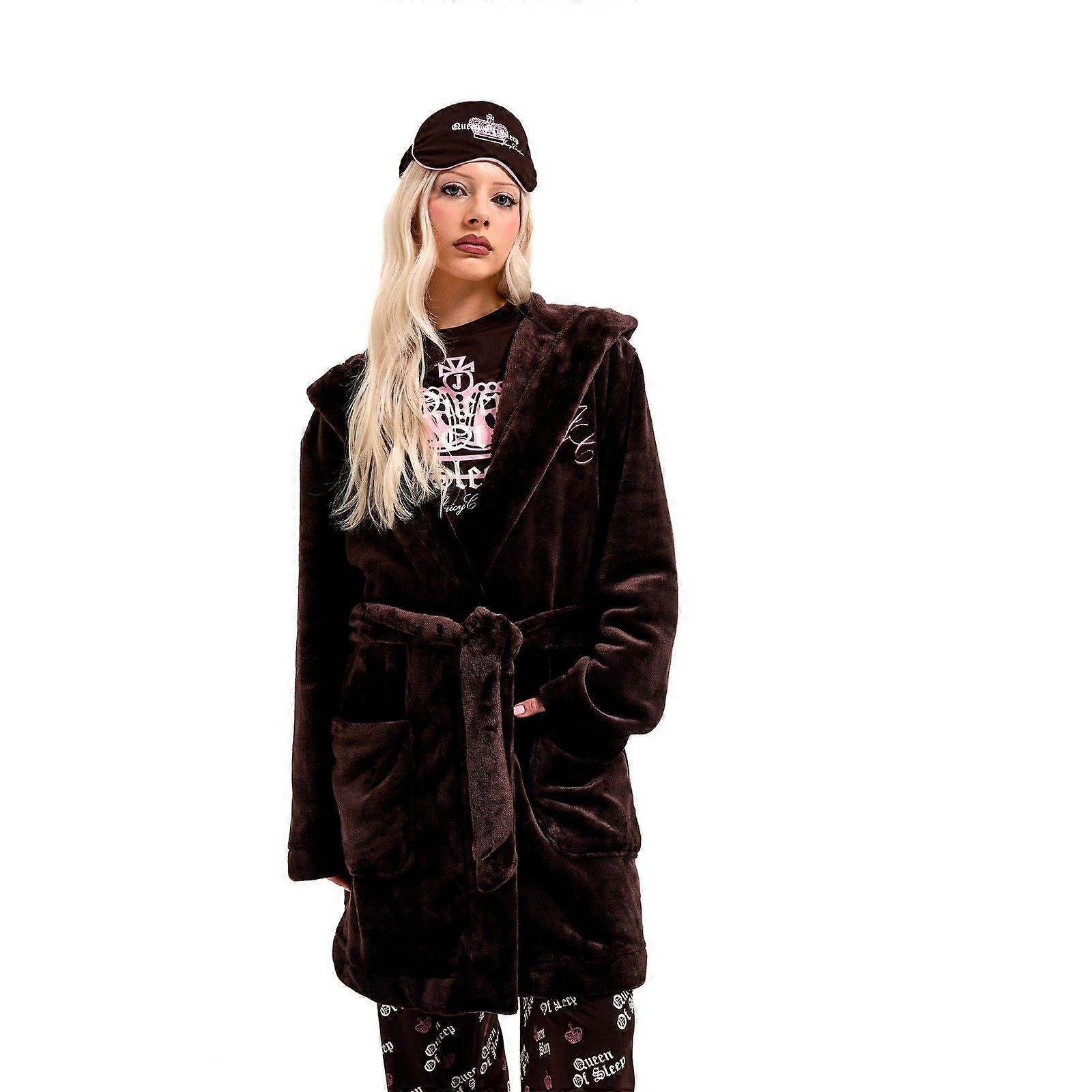 Juicy Couture Crown Polyester Women's Brown Loungewear Robe