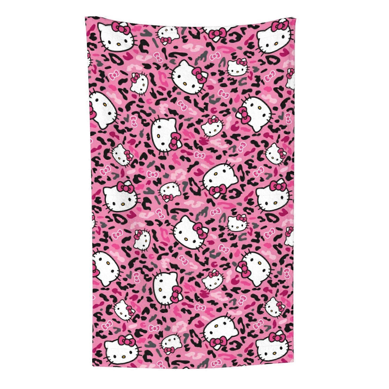 Hello Kitty Pattern Lightweight Soft Flannel Blanket Suitable for Cat Lovers Sofa Living Room Comfortable Plush Blanket 30x50in (Vertical)