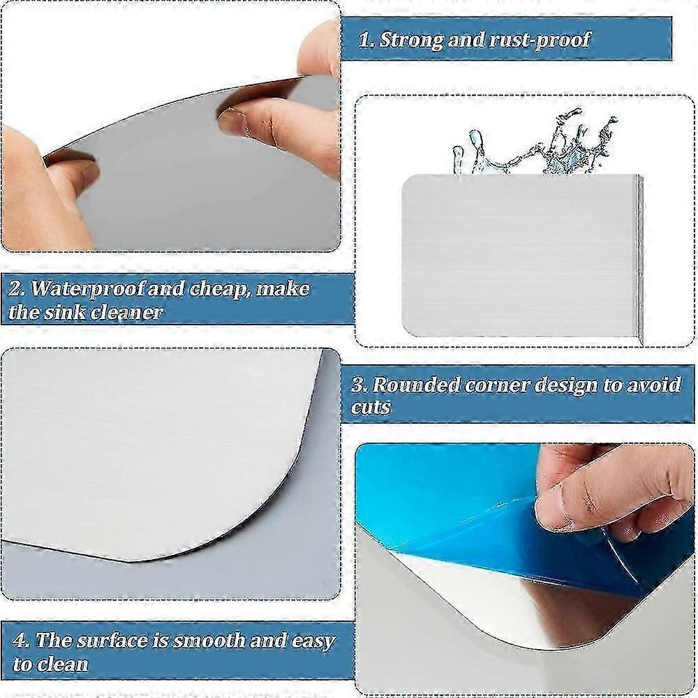 2 Pcs Stainless Steel Side Splash Guard for Commercial Restaurant Hand Sink 17 x 12 Inch