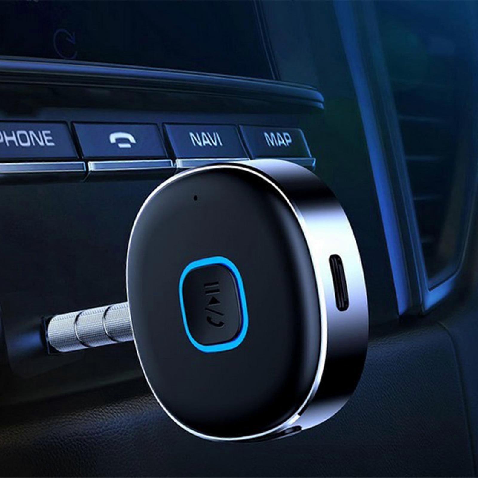 Bluetooth 5.0 Receiver for Car, Noise Cancelling AUX Adapter with Hands-Free Call, Compatible with Home Stereo & Wired Headphones