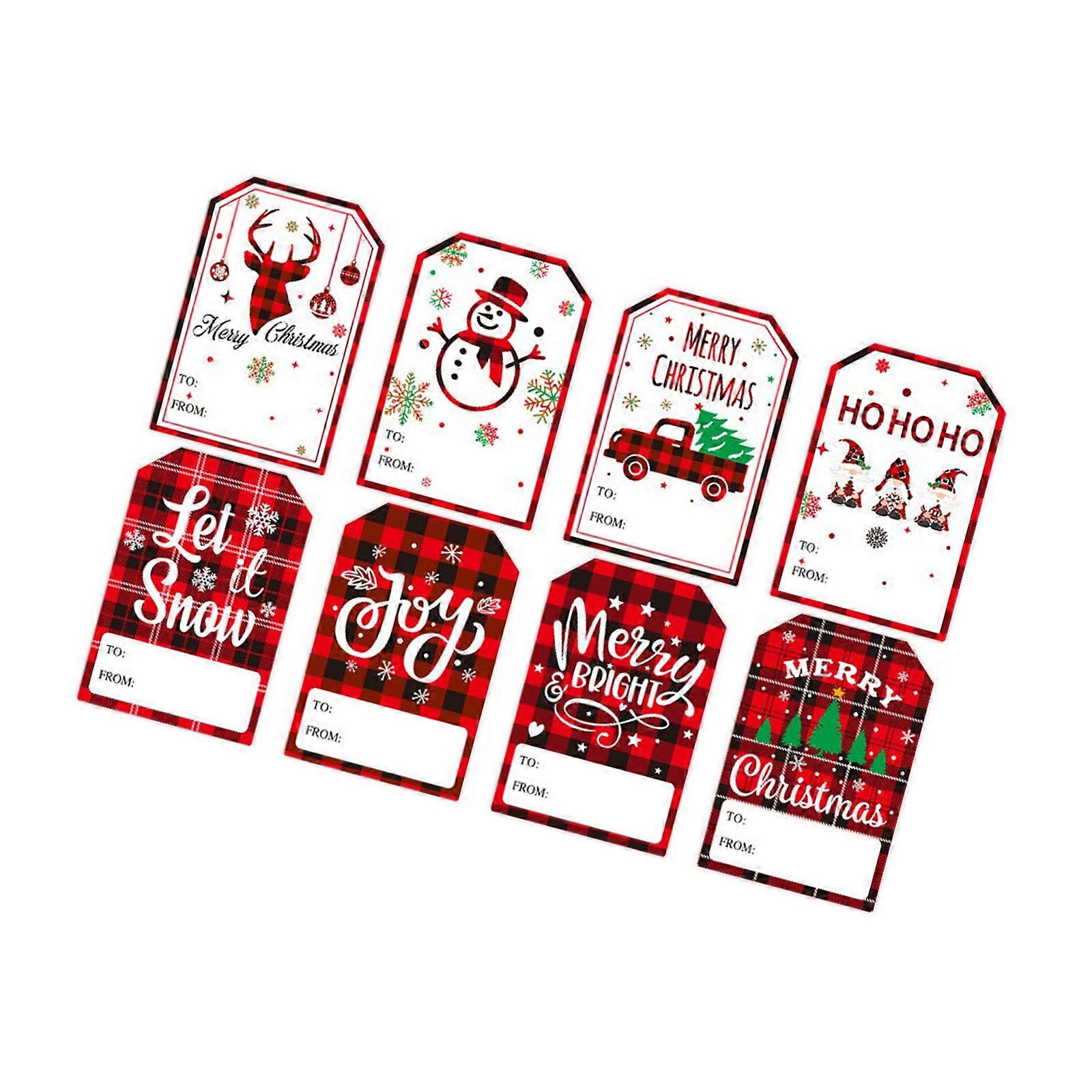 100/200Pcs Christmas Wrapping Labels for Packaging Christmas Name Labels Sticker for Seal Envelope Card Box Wrapping Multicolor