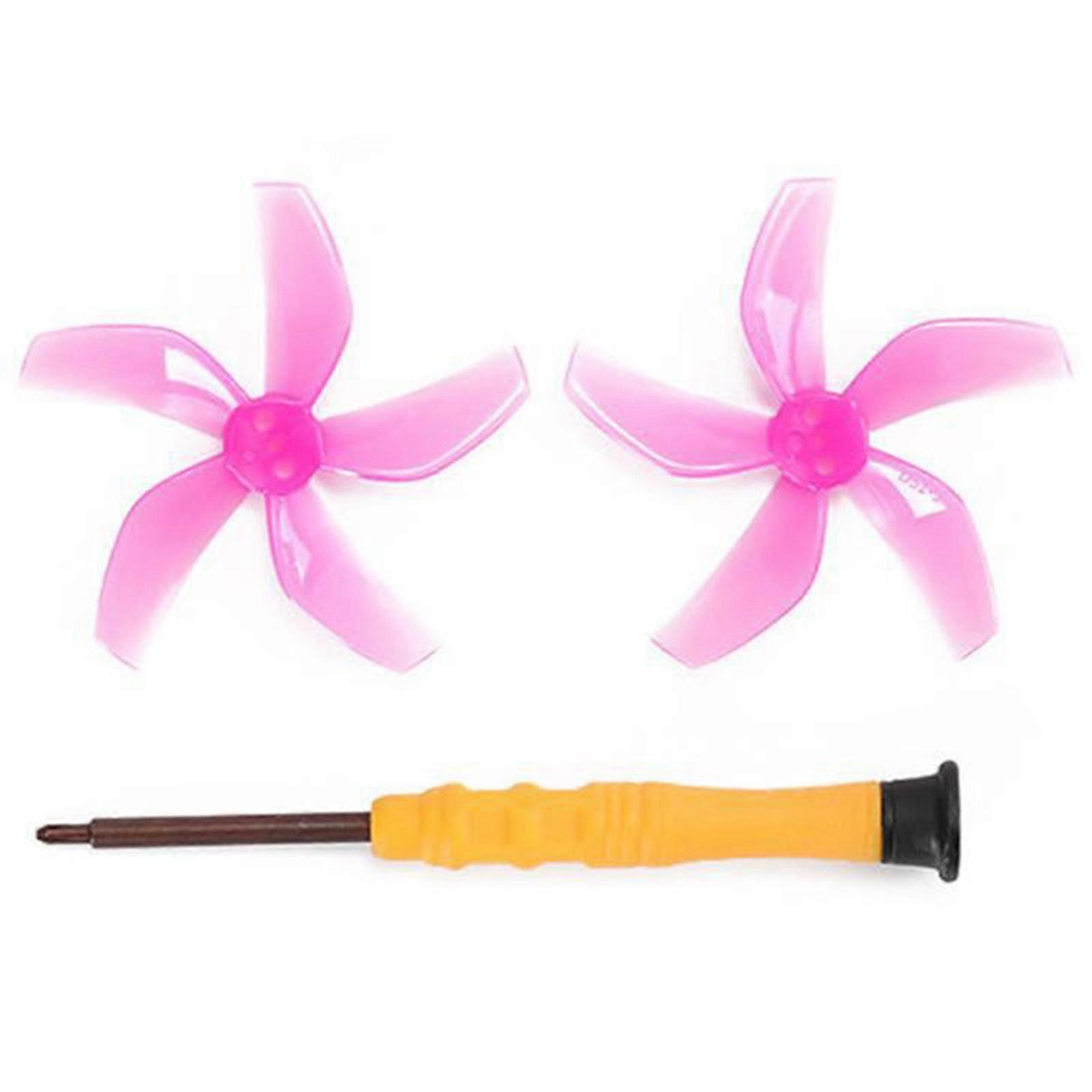High Strength 5 Blade Propeller Set Enhances Maneuverability Colored Blades Wind Resistant 5 Blade Propeller for Drones  pink