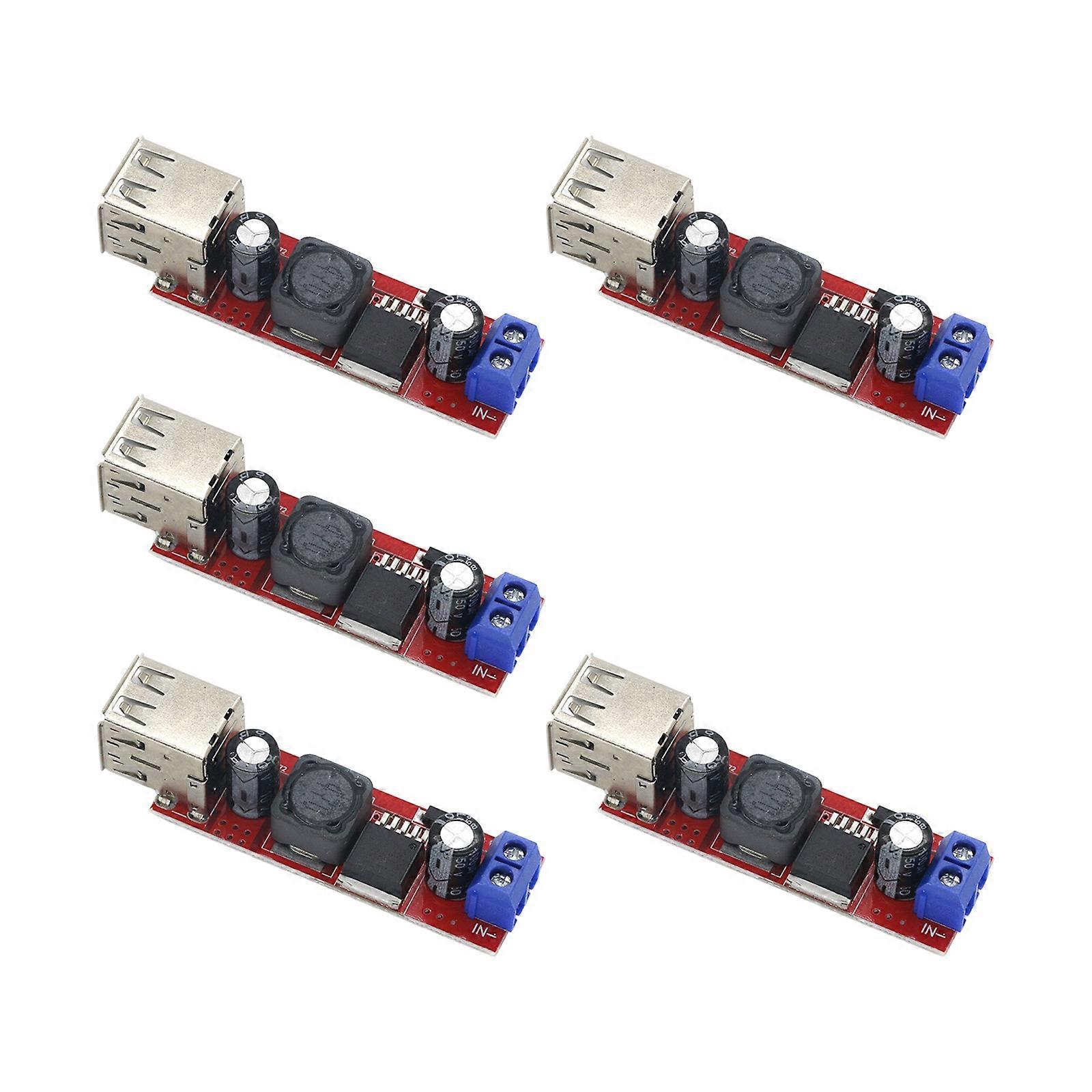 High Current Two Port USB Stepping down Converters Module 5V 3A Output For 9V 12V 24V 36V Input Automotive Power Supply Multicolor