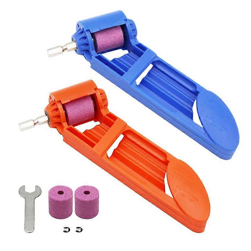 2 Set Drill Bit Sharpener Portable Diamond Drill Bit Sharpening Tool Corundum Grinding Wheel for Iron-Based Drill Bits