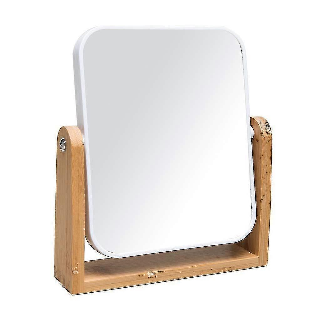 Espelho de vaidade com suporte de bambu natural, 8 polegadas-hy