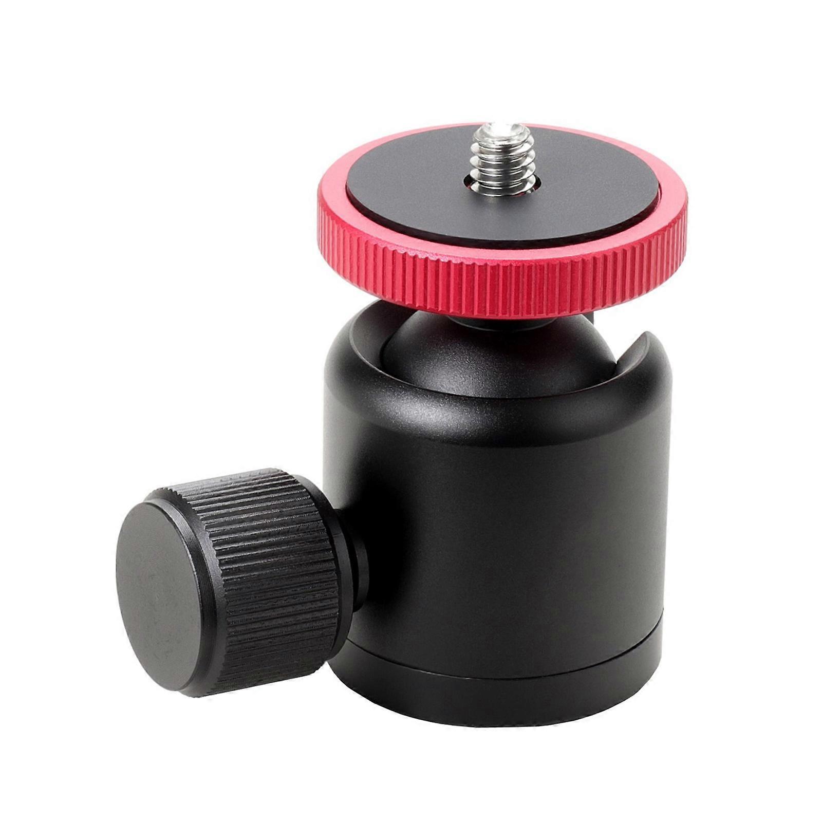 Mini Ballhead Camera Mount 1/4" 3/8" Thread Durability Full Metal, Tripod Ballhead for DSLR Camera, Monopod,Quick Setups  Red