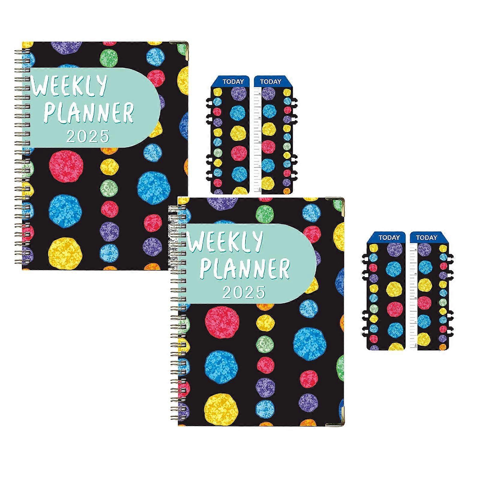 Xubond Notebook 2025 Academic Planner July To 2025 Monthly Tabs Daily Organizer Twin Wire Binding Pocket Folder Sticky Notes Tools