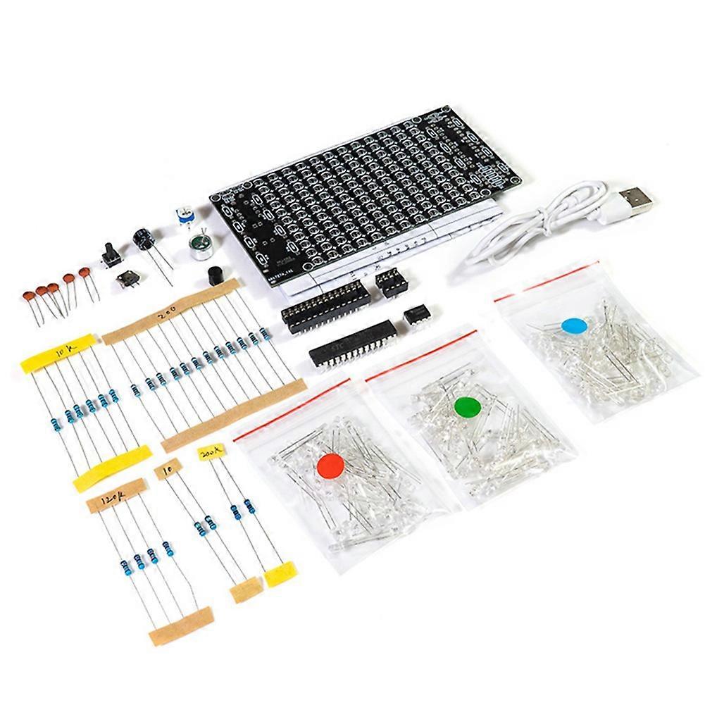 Mosiee Leaning Solder Spectrum USB Mini Electronic Display Home Stereo Speaker DIY Kit